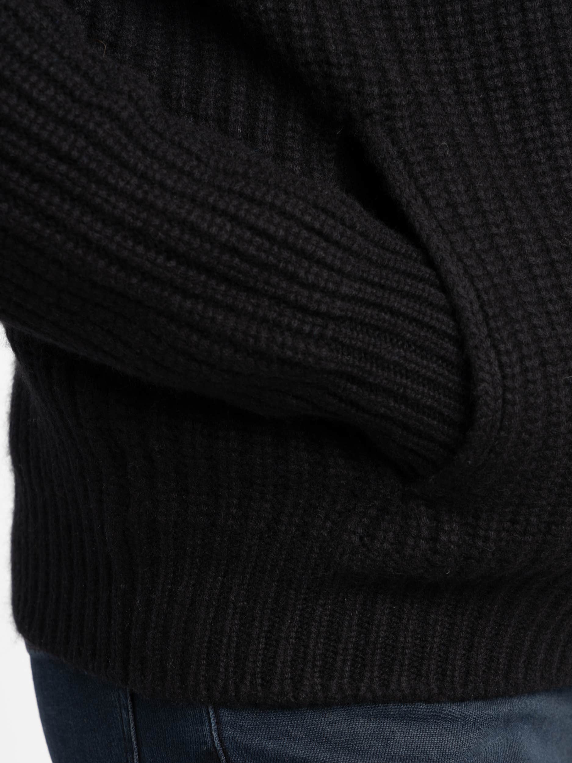 Black Cashmere Full Zip Sweater