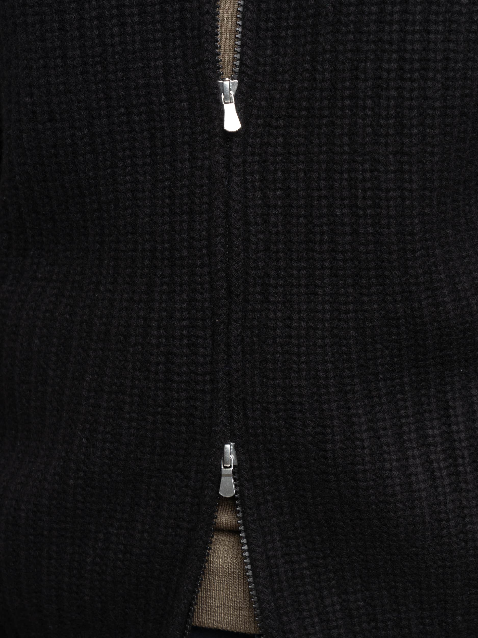 Black Cashmere Full Zip Sweater
