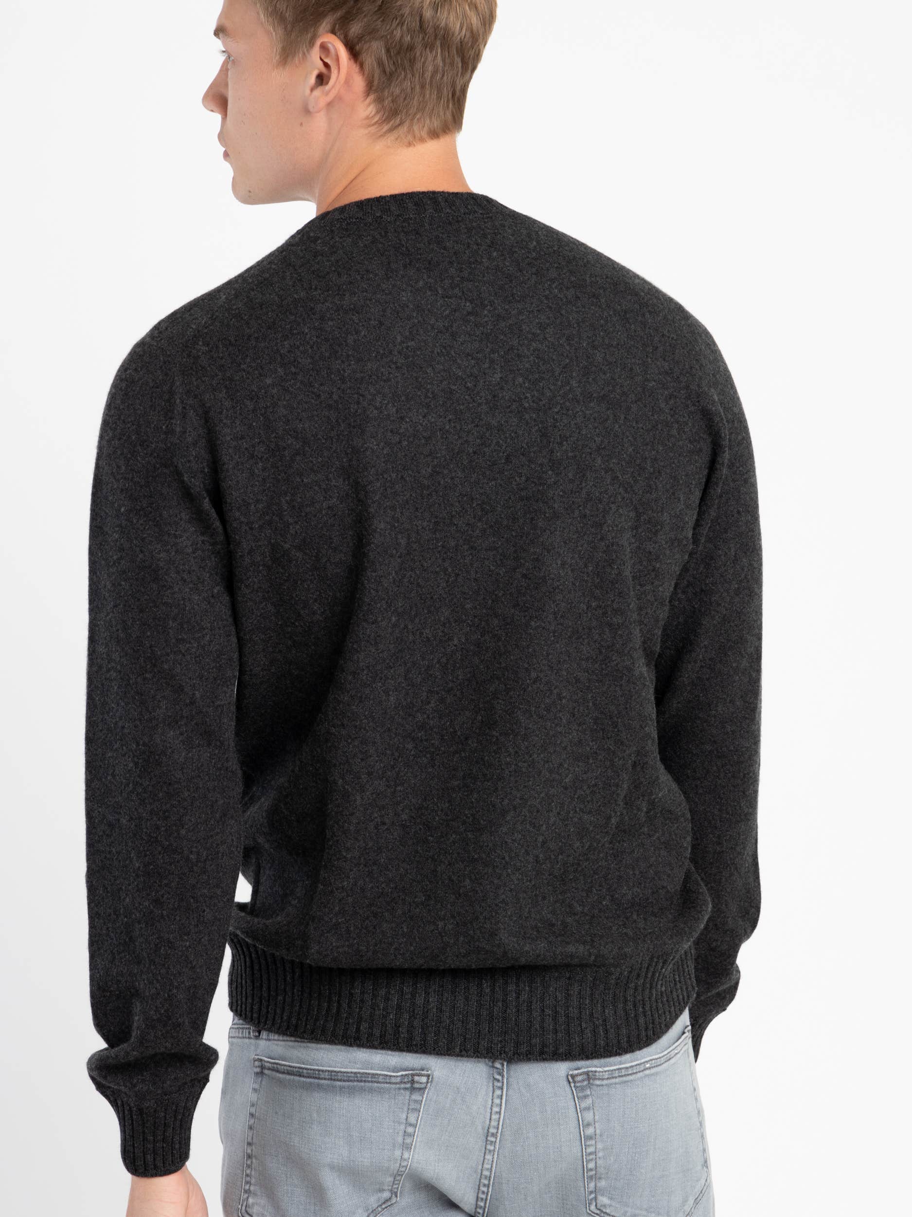 Grey Felted Cashmere Crewneck