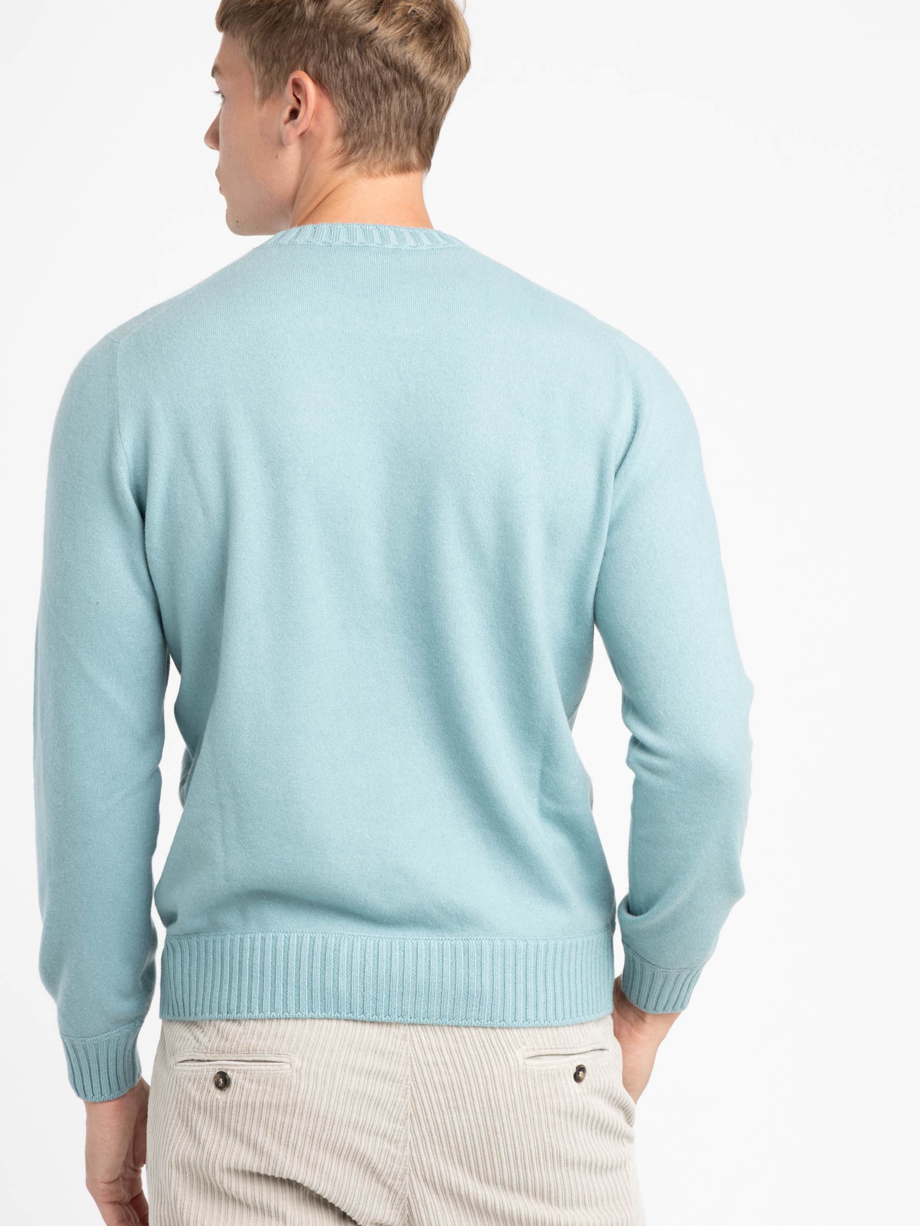 Light Blue Felted Cashmere Crewneck