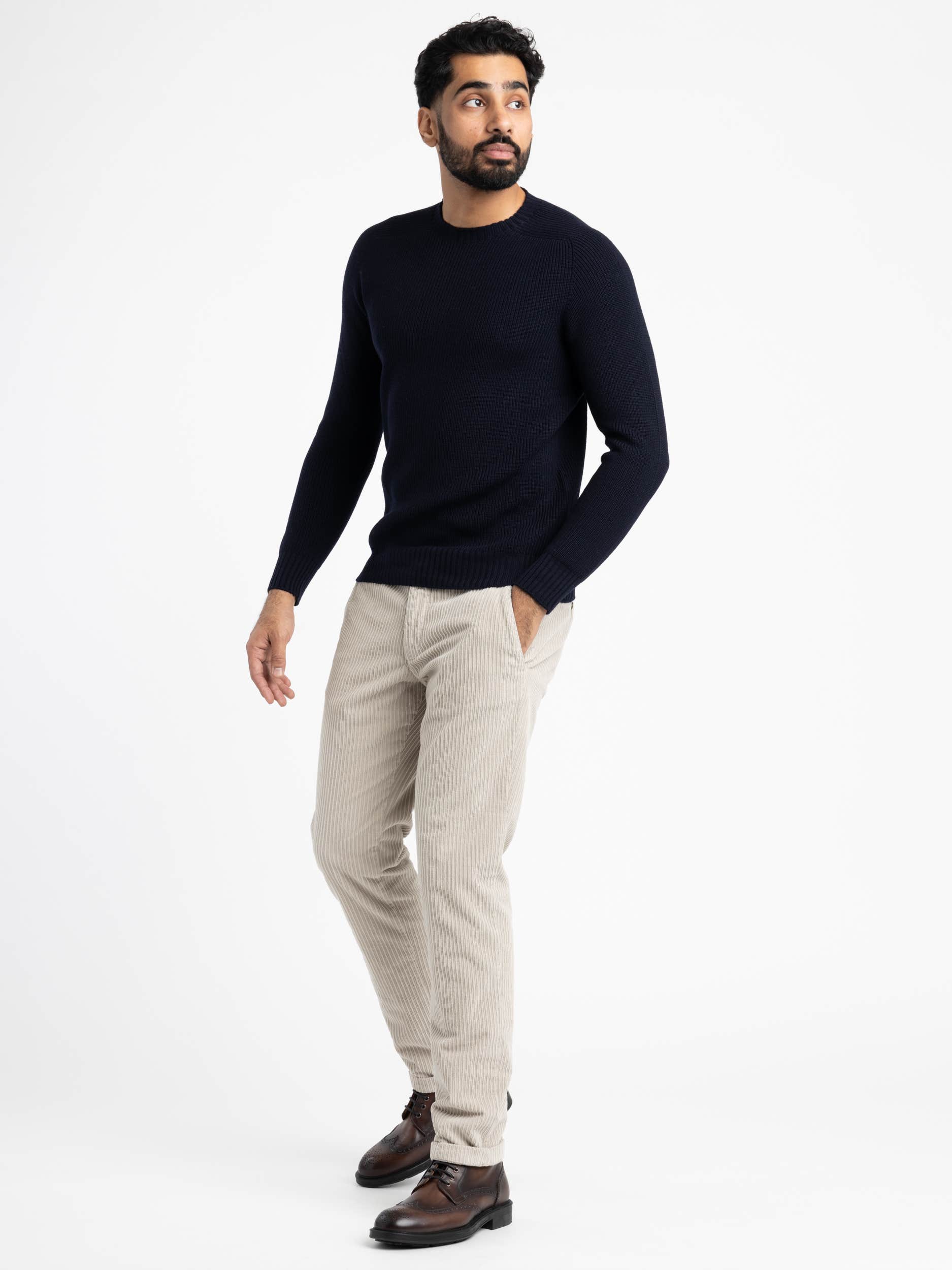 Navy Rain Wool Crewneck