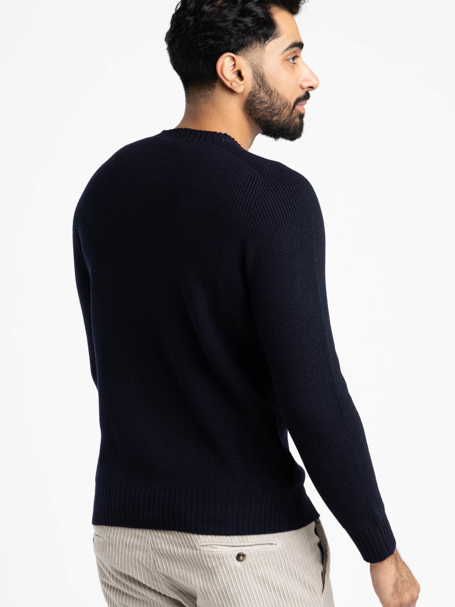 Navy Rain Wool Crewneck