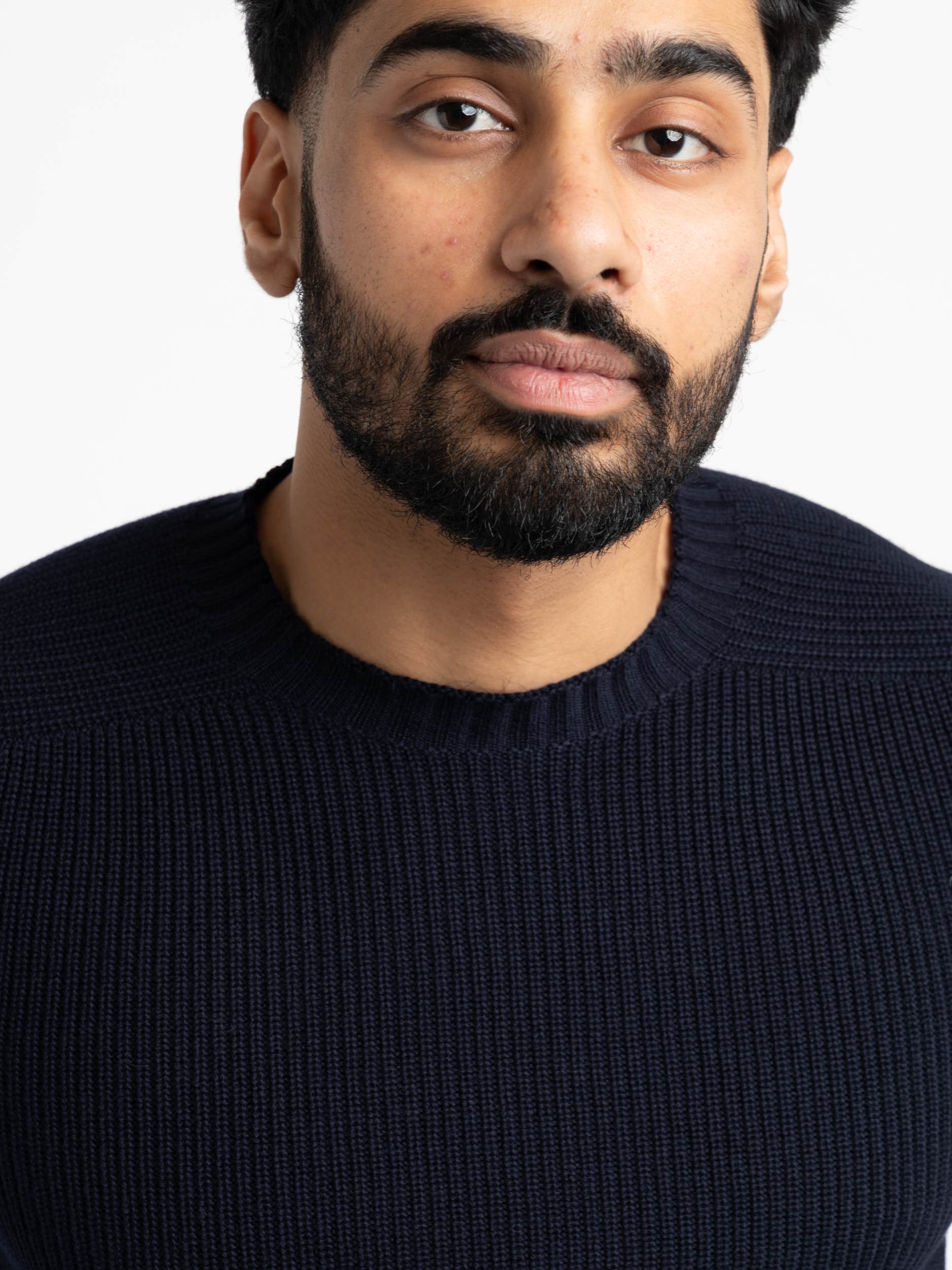 Navy Rain Wool Crewneck