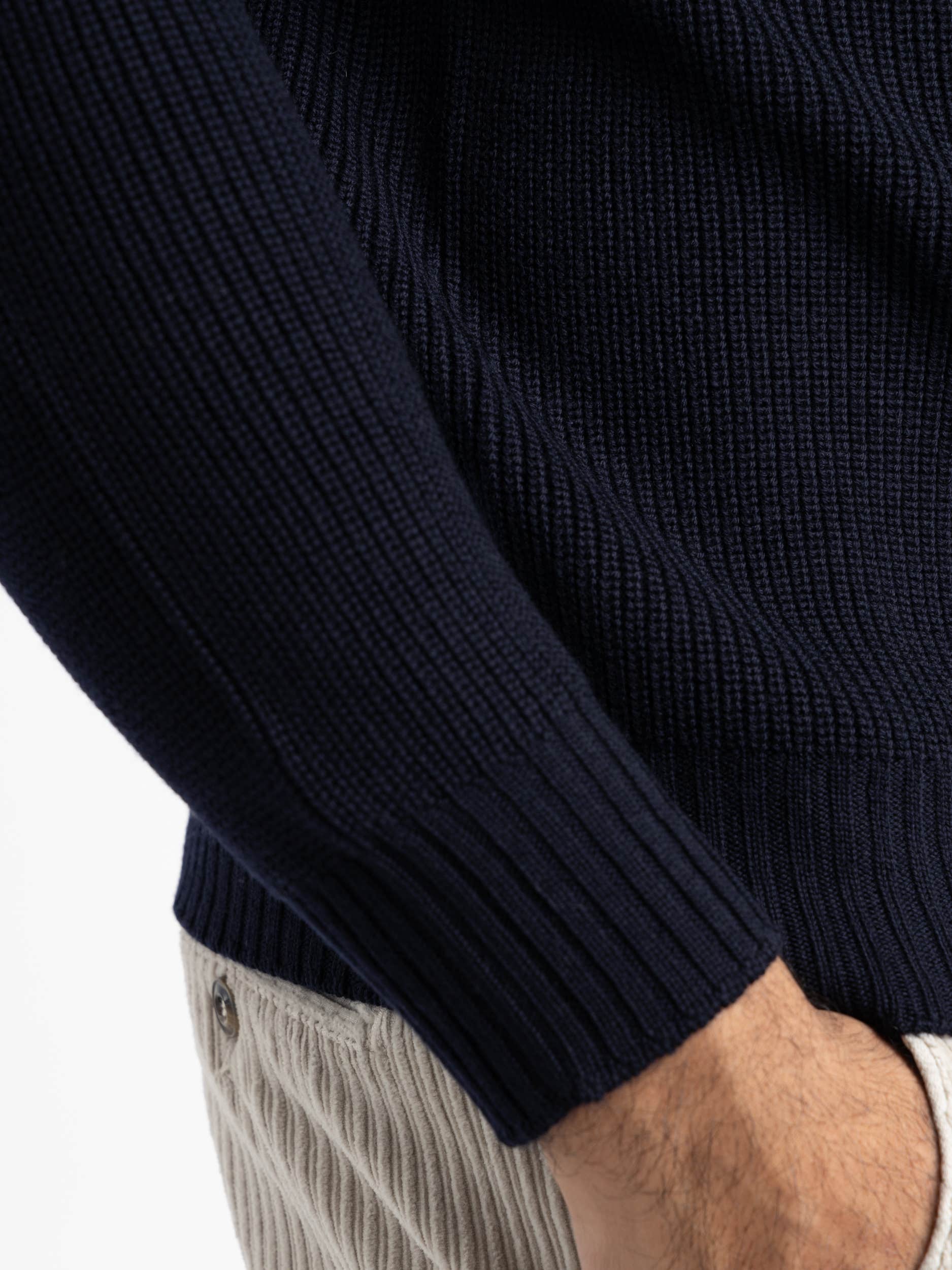 Navy Rain Wool Crewneck
