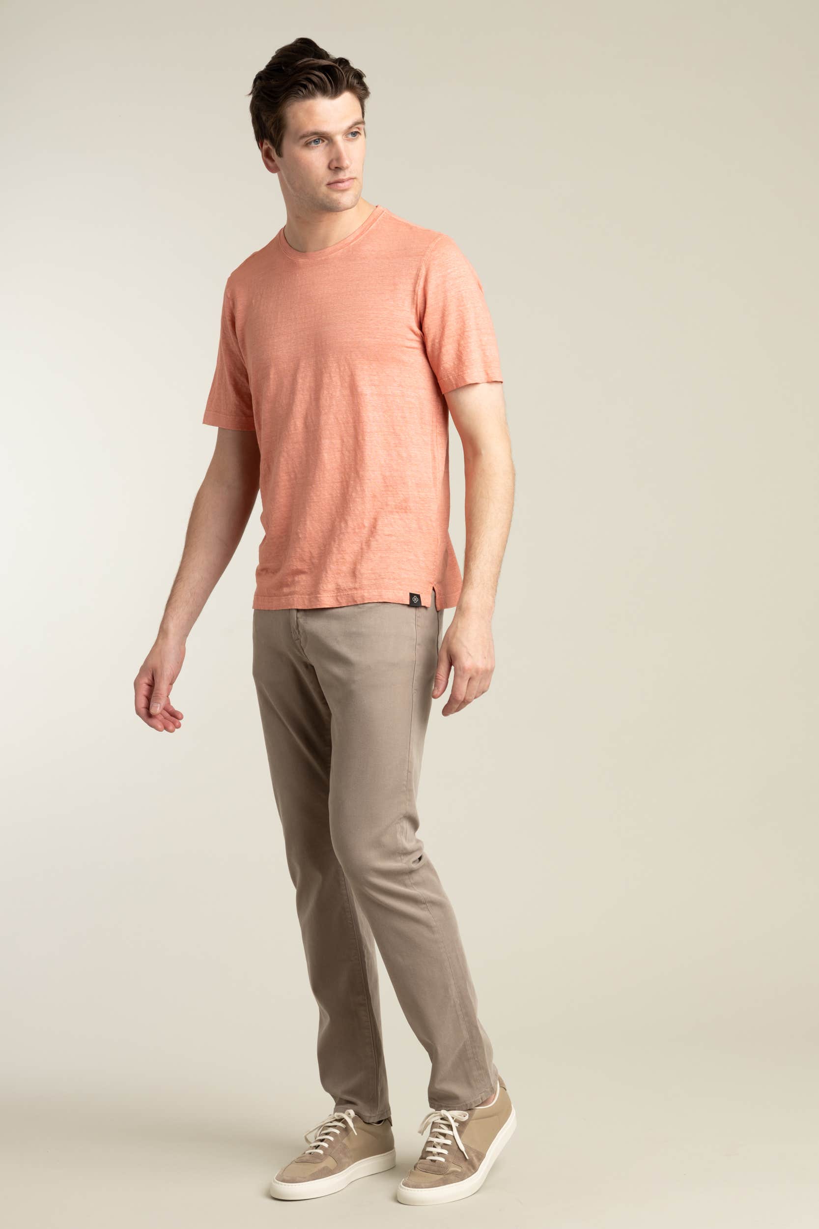 Pink Slub Linen Crewneck