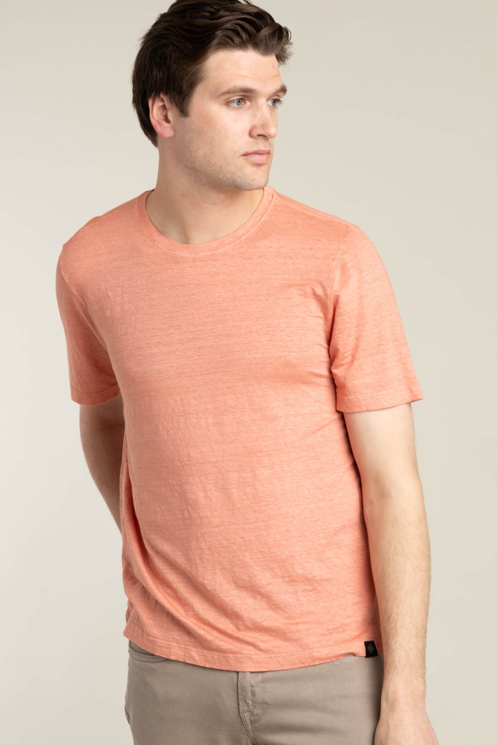 Pink Slub Linen Crewneck