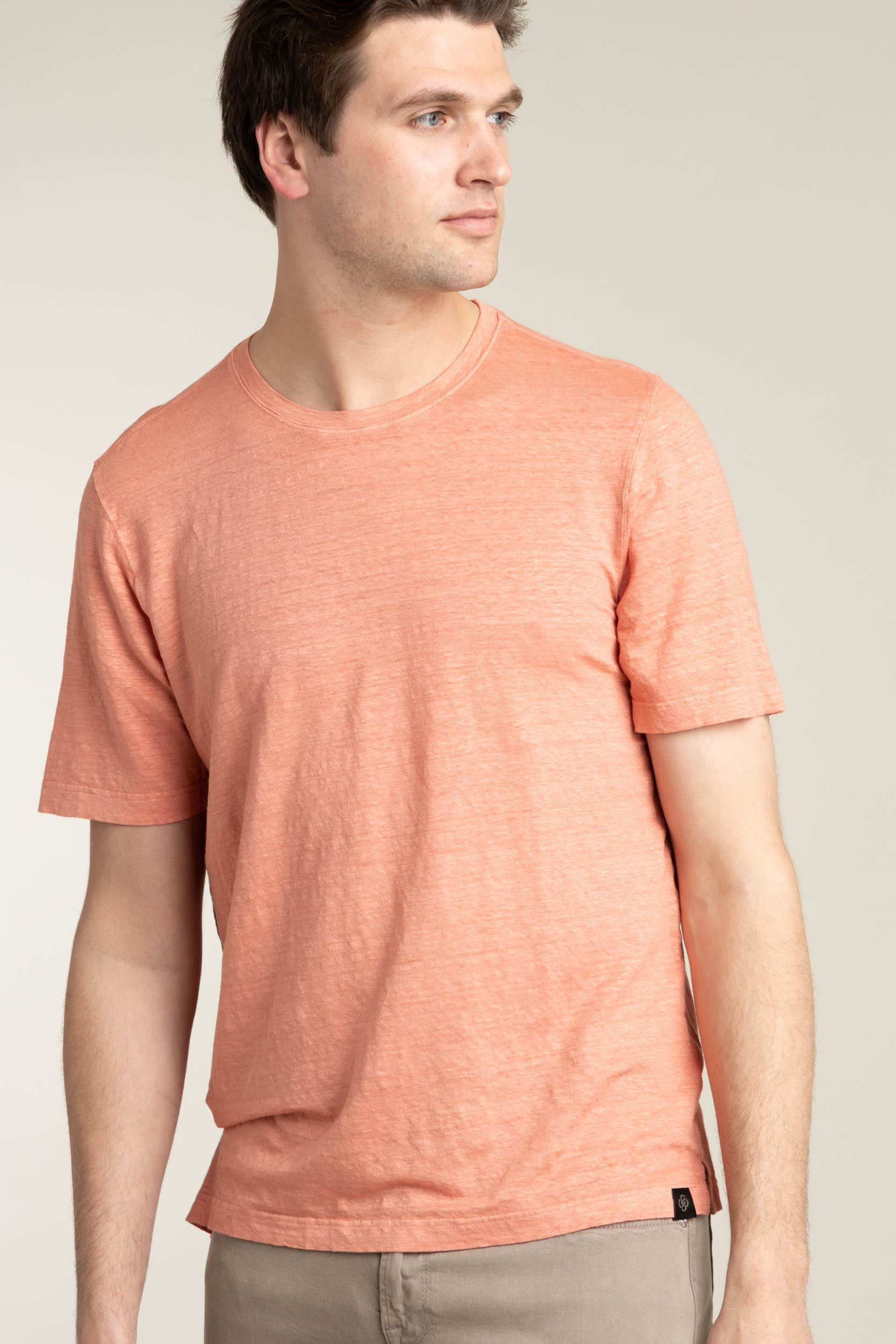 Pink Slub Linen Crewneck