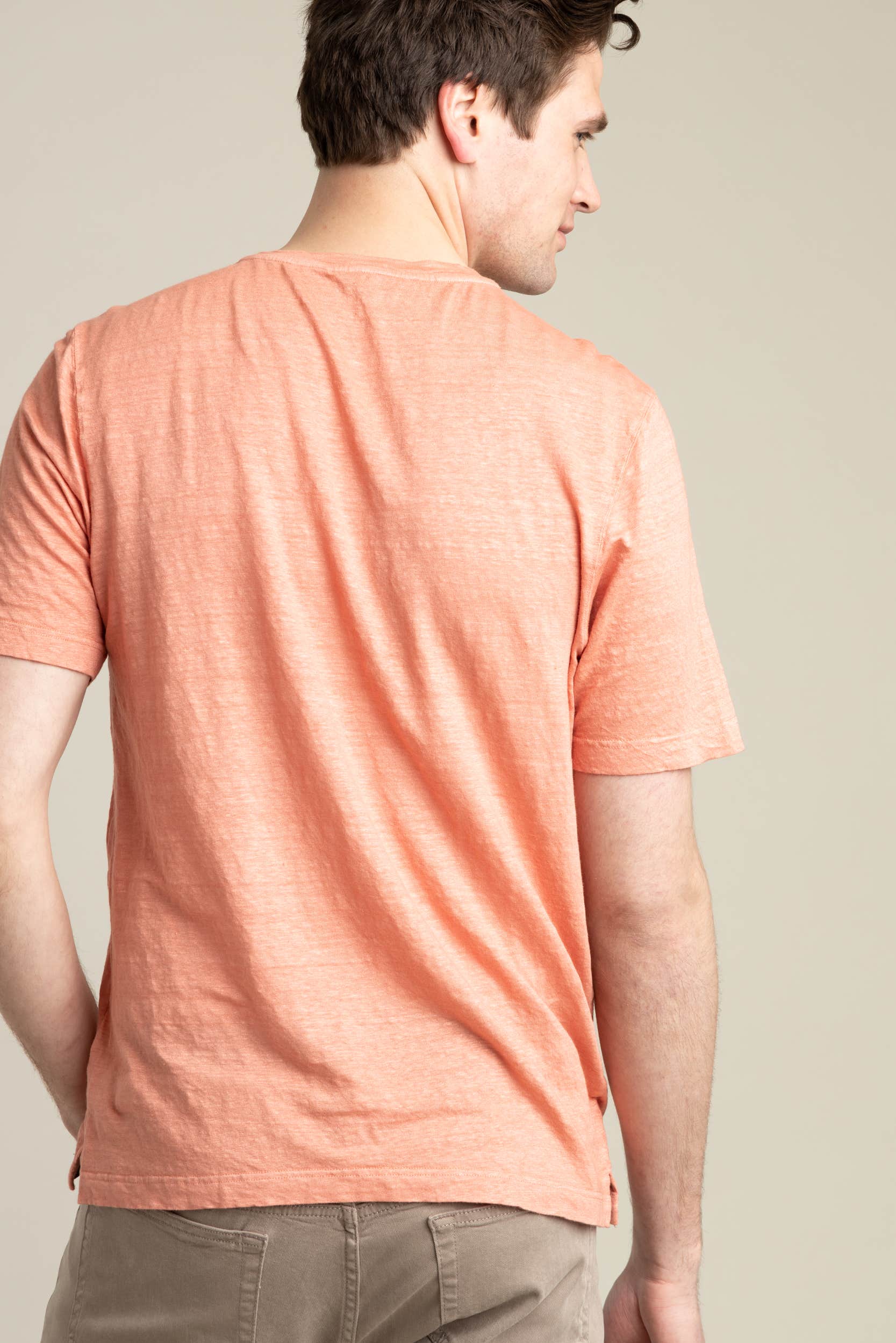 Pink Slub Linen Crewneck