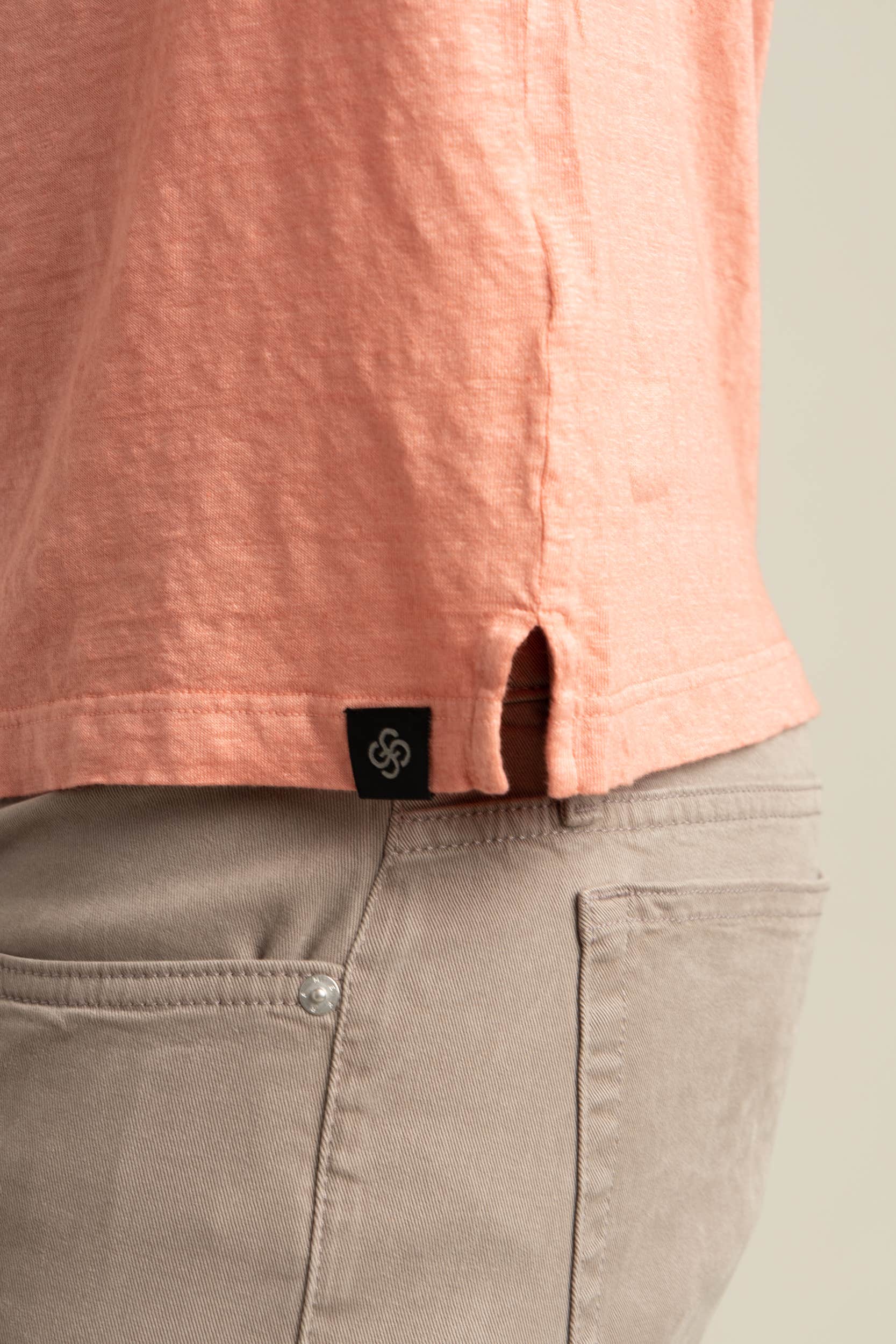 Pink Slub Linen Crewneck
