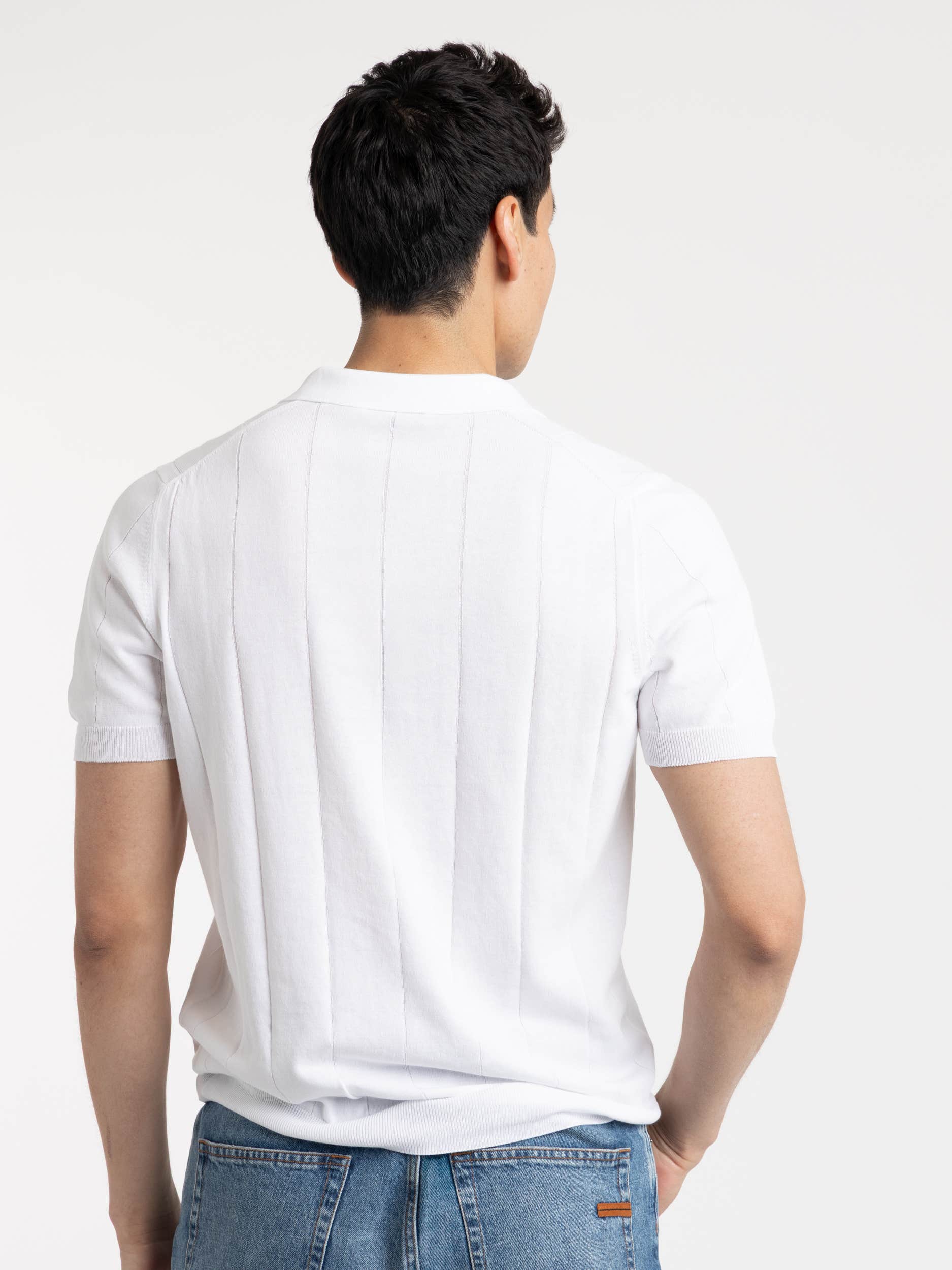 White Ribbed Skipper Polo