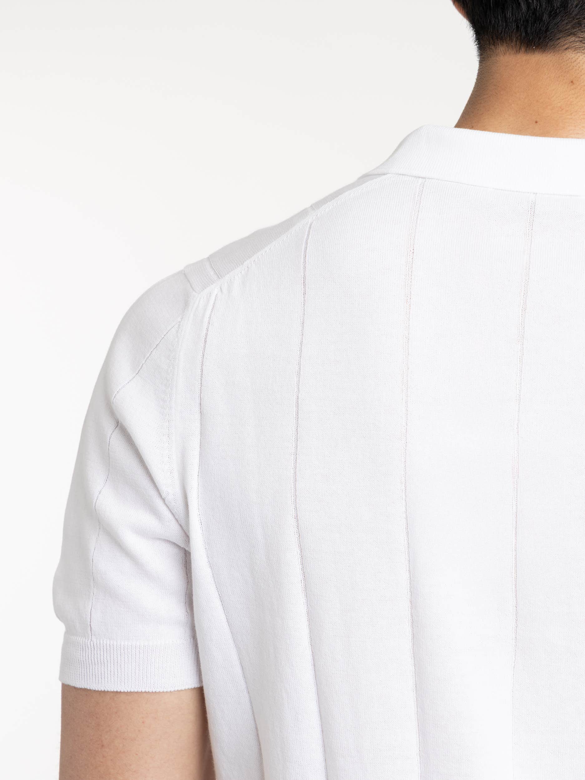 White Ribbed Skipper Polo