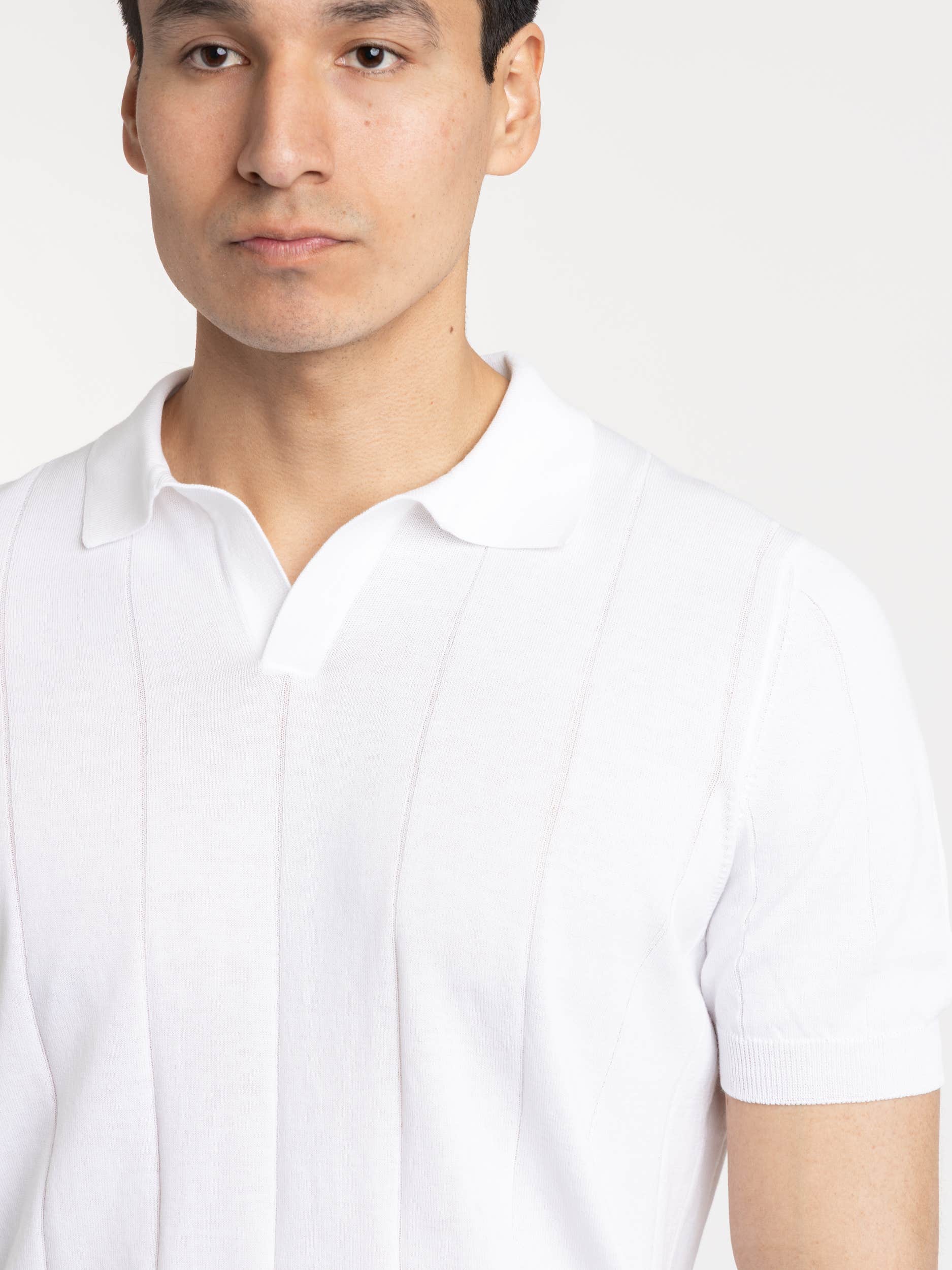 White Ribbed Skipper Polo