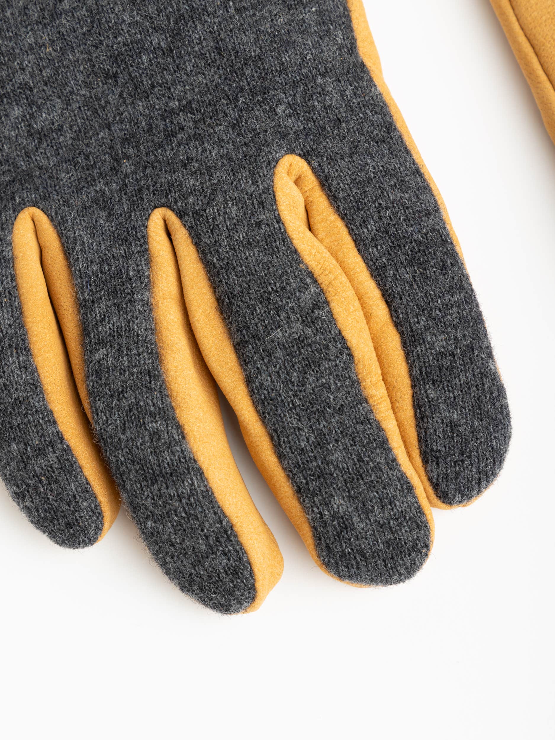 Yellow/Grey Noah Leather Gloves