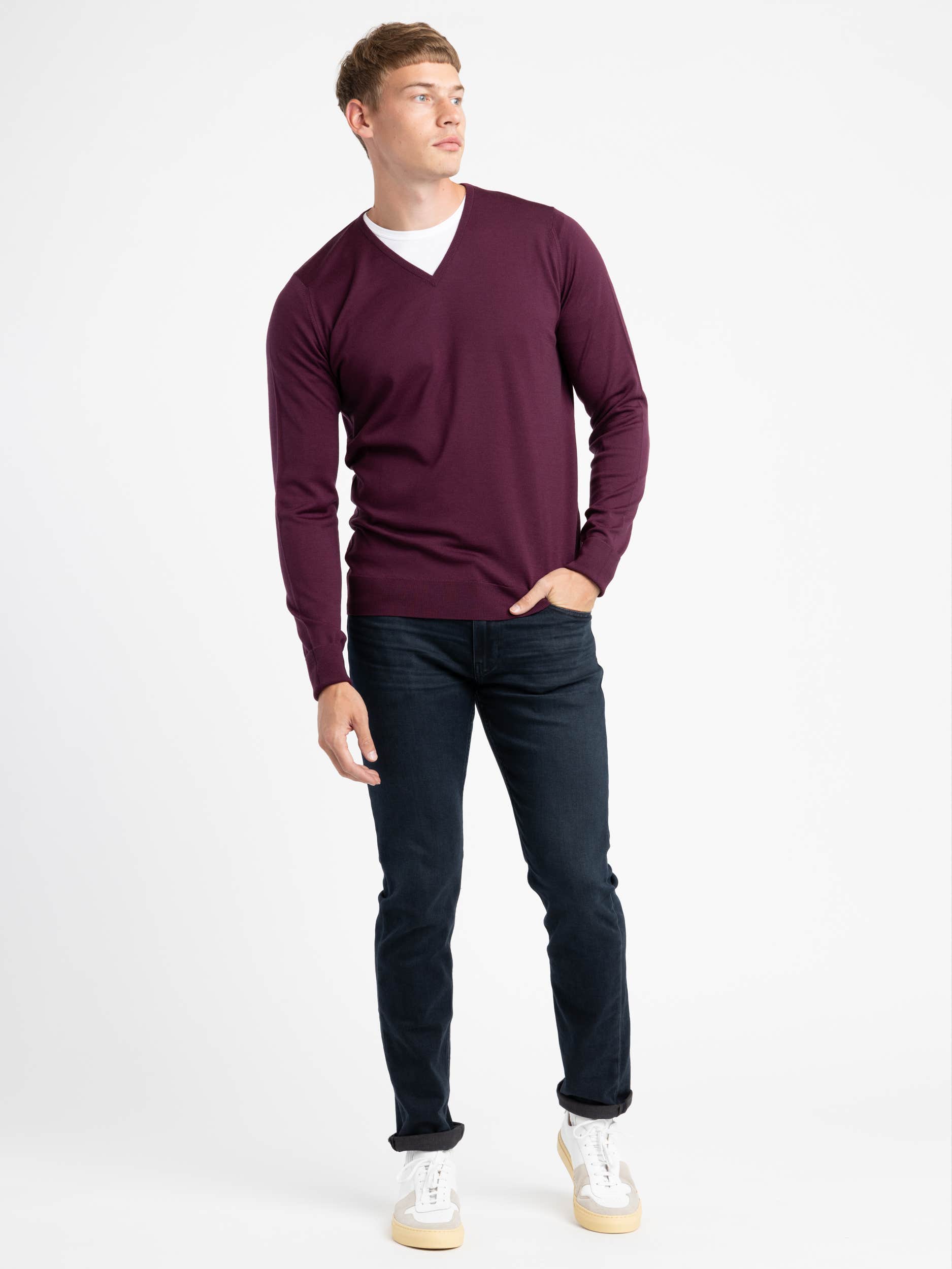 Purple Extra Fine Merino Wool Bobby Pullover