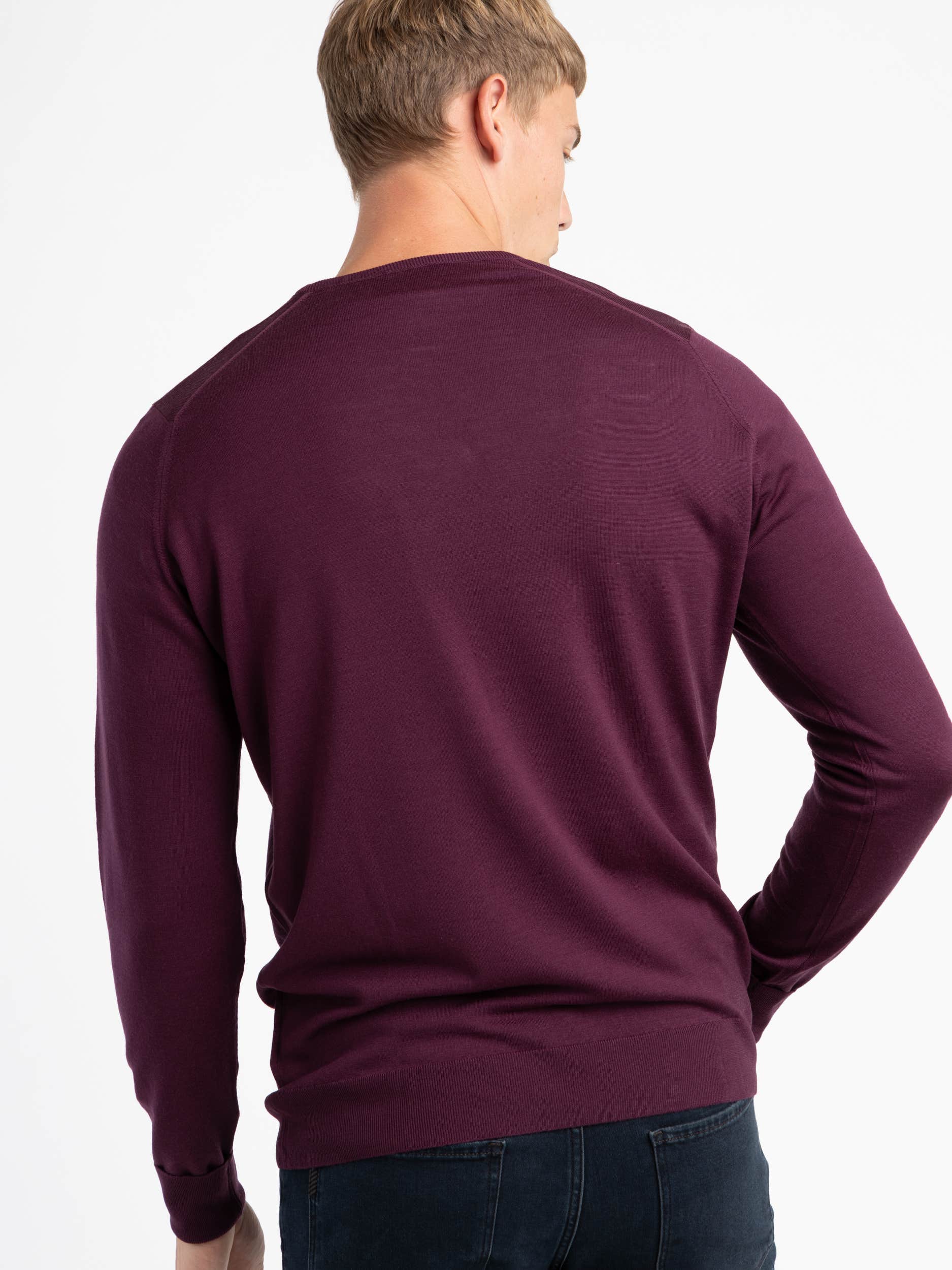 Purple Extra Fine Merino Wool Bobby Pullover