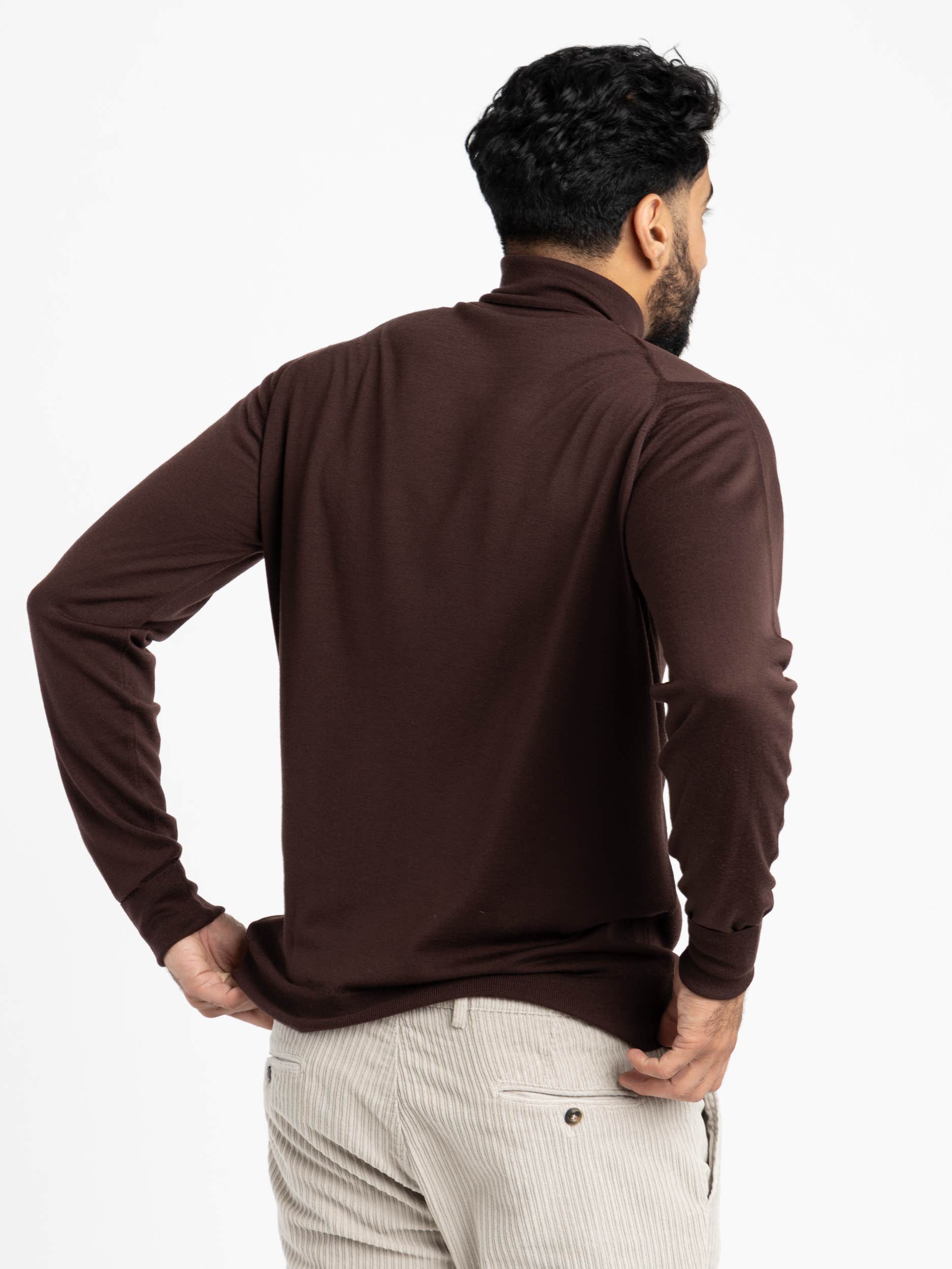Truffle Brown Wool Richards Roll-neck