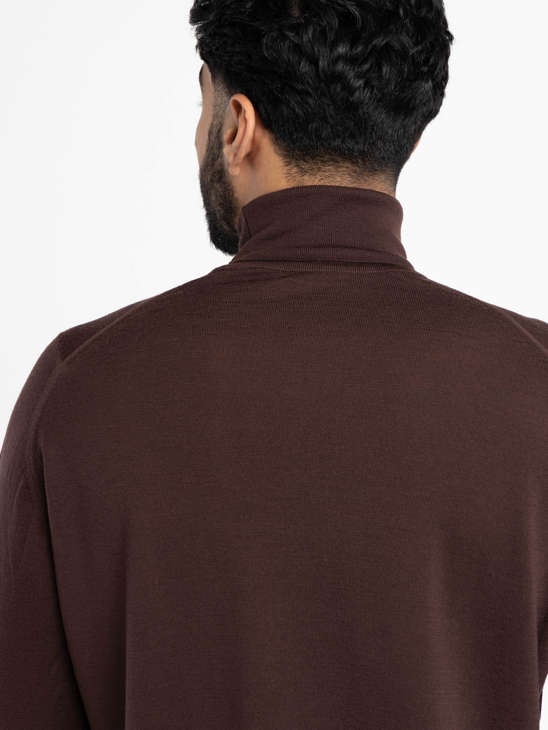 Truffle Brown Wool Richards Roll-neck