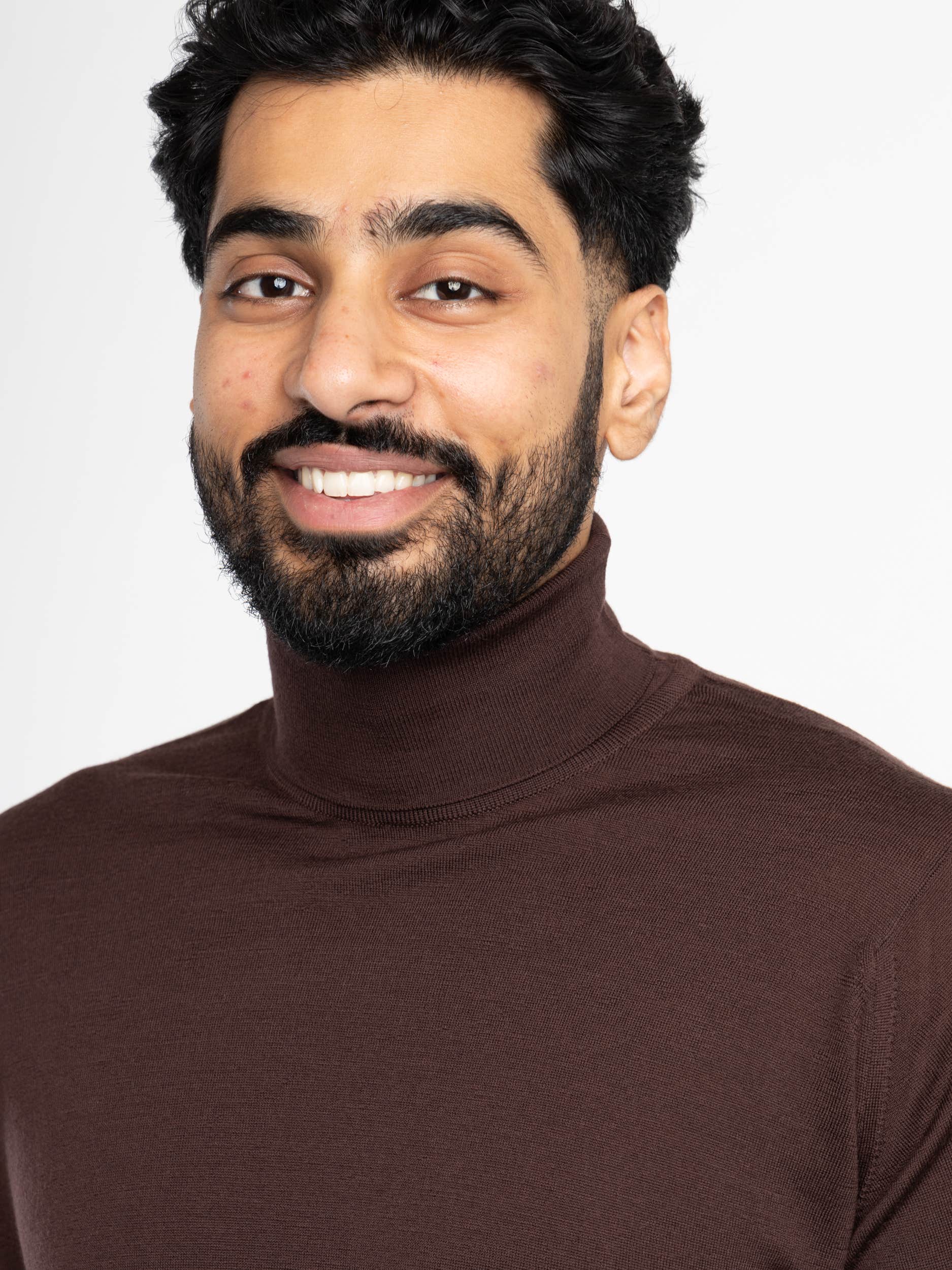 Truffle Brown Wool Richards Roll-neck