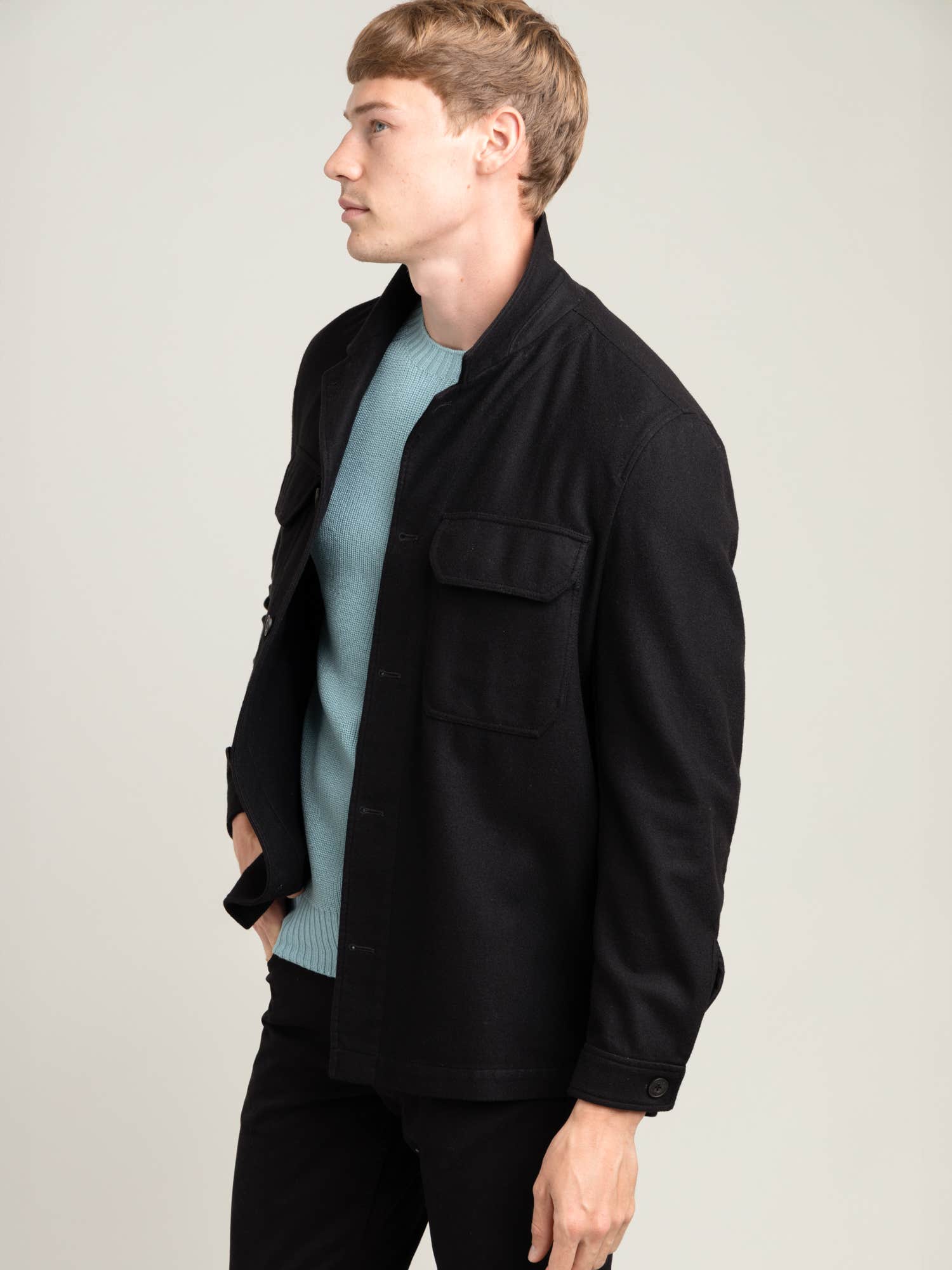 Black Flannel Overshirt