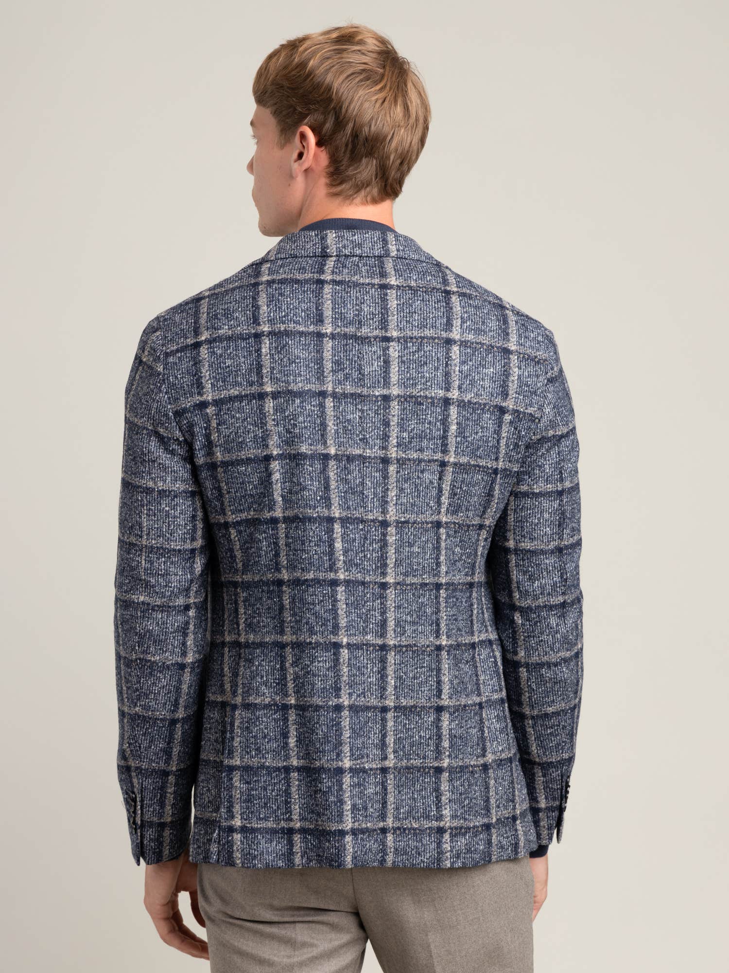 Navy Window Pane Check Jacket