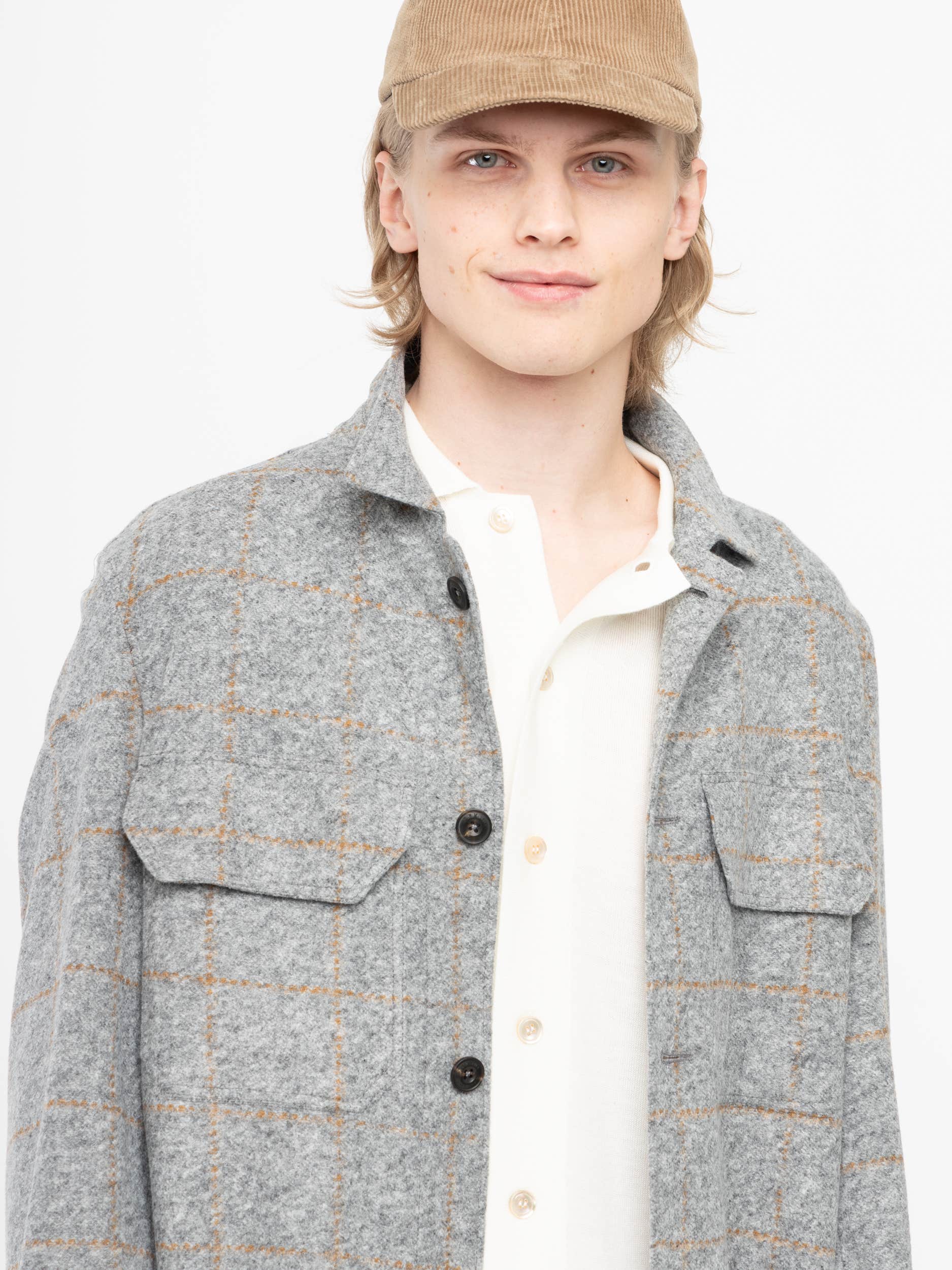 Light Grey Check Overshirt