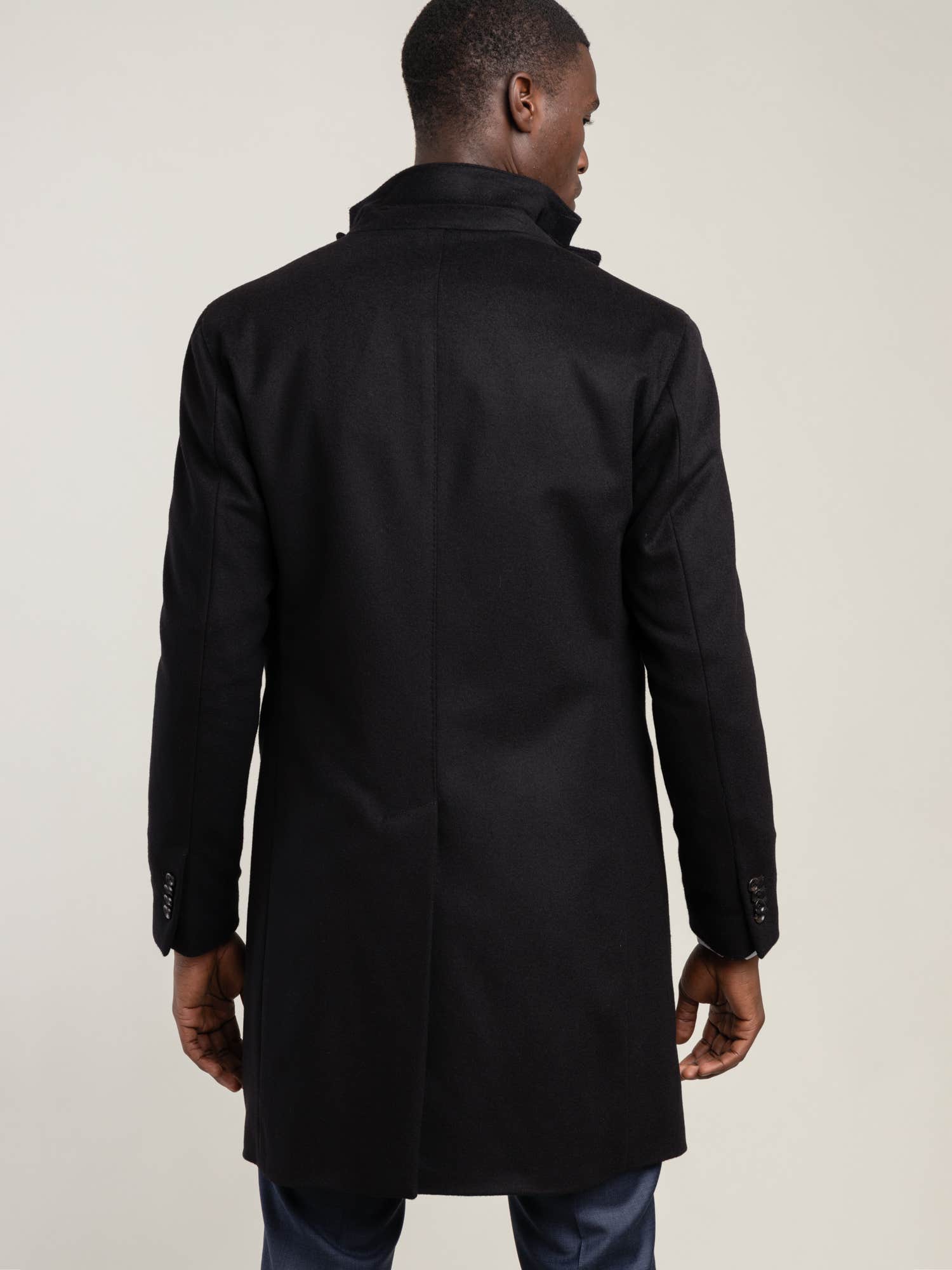 Black Wool Cashmere Overcoat
