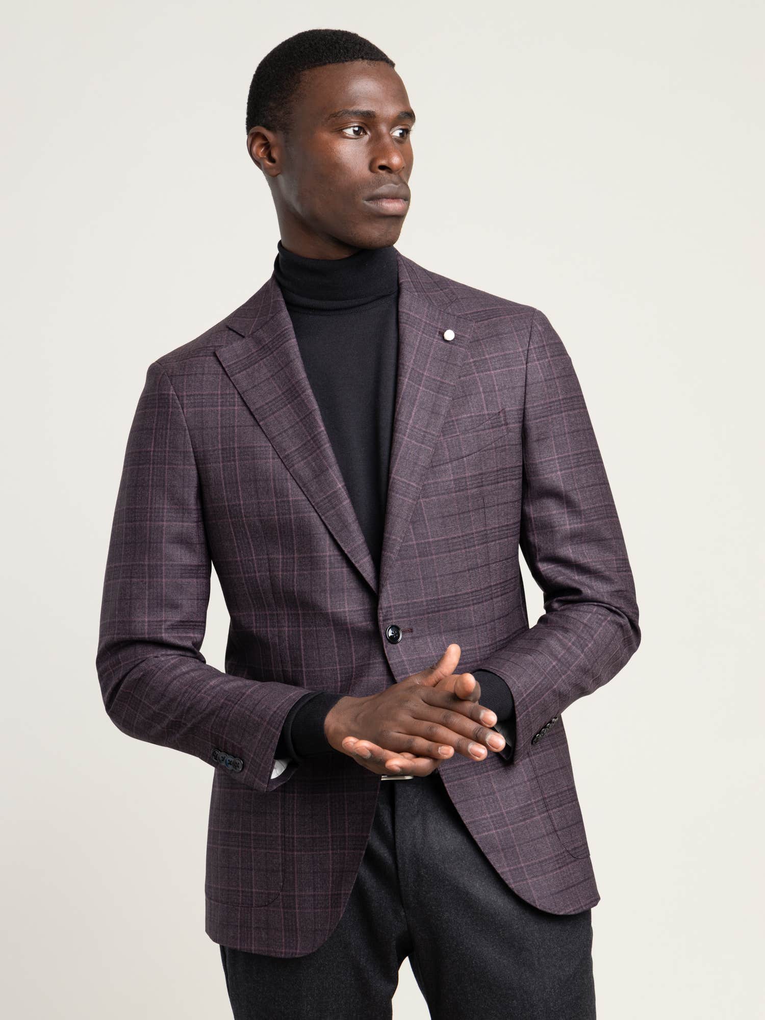 Burgundy Check Sport Jacket