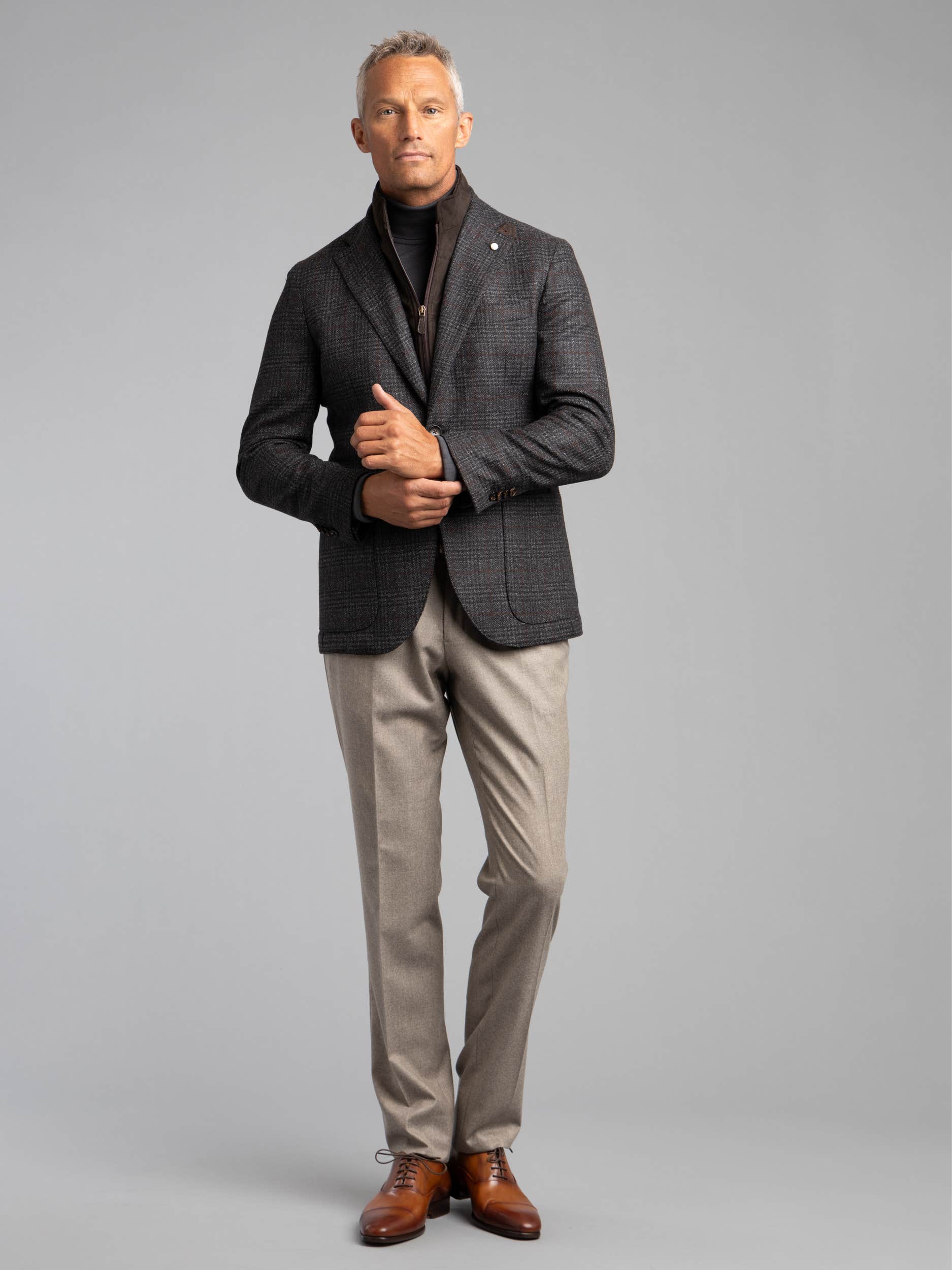 Grey Check Wool/Cashmere Sport Jacket