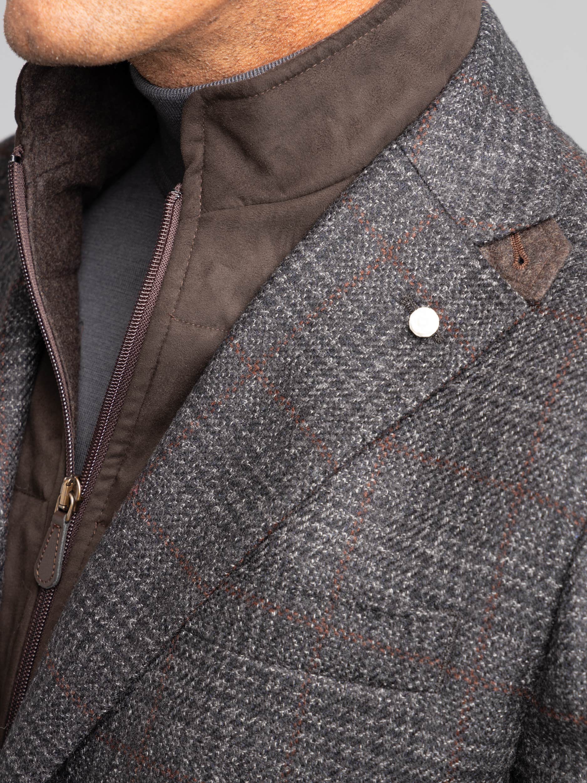 Grey Check Wool/Cashmere Sport Jacket