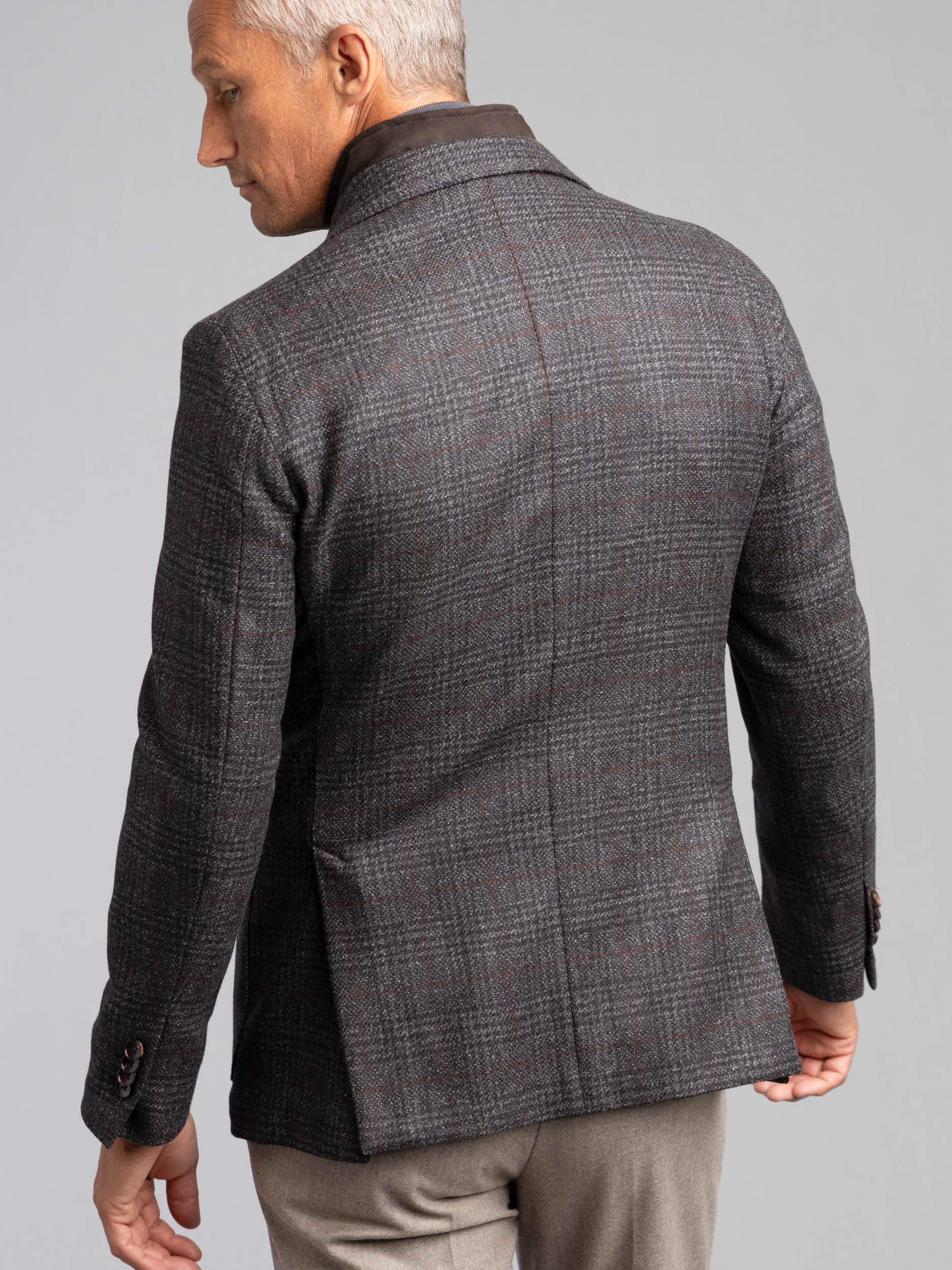 Grey Check Wool/Cashmere Sport Jacket