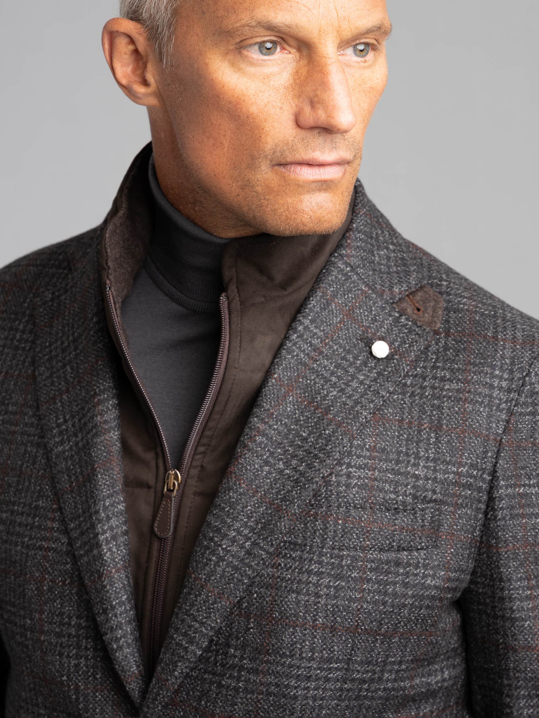 Grey Check Wool/Cashmere Sport Jacket