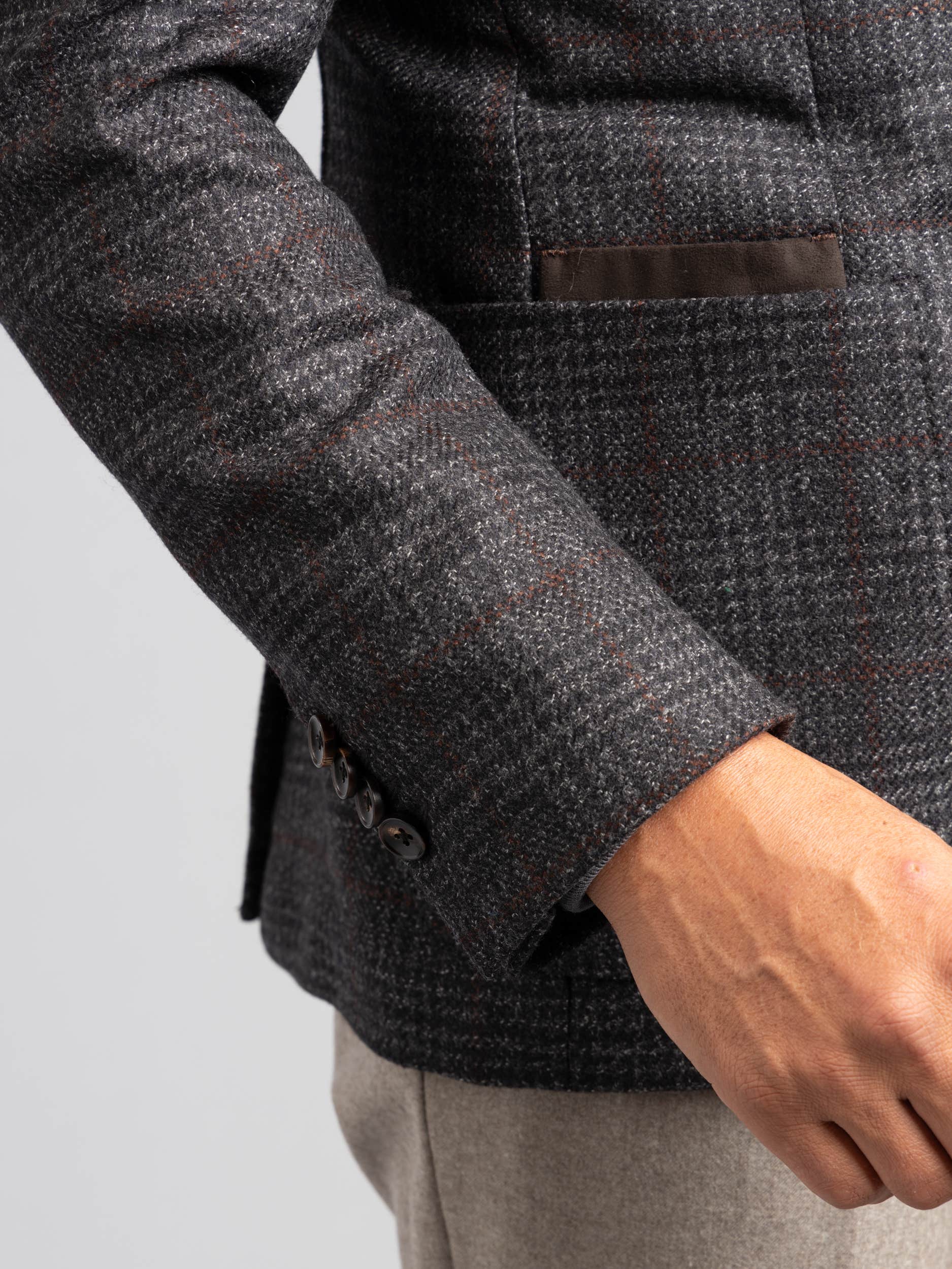 Grey Check Wool/Cashmere Sport Jacket