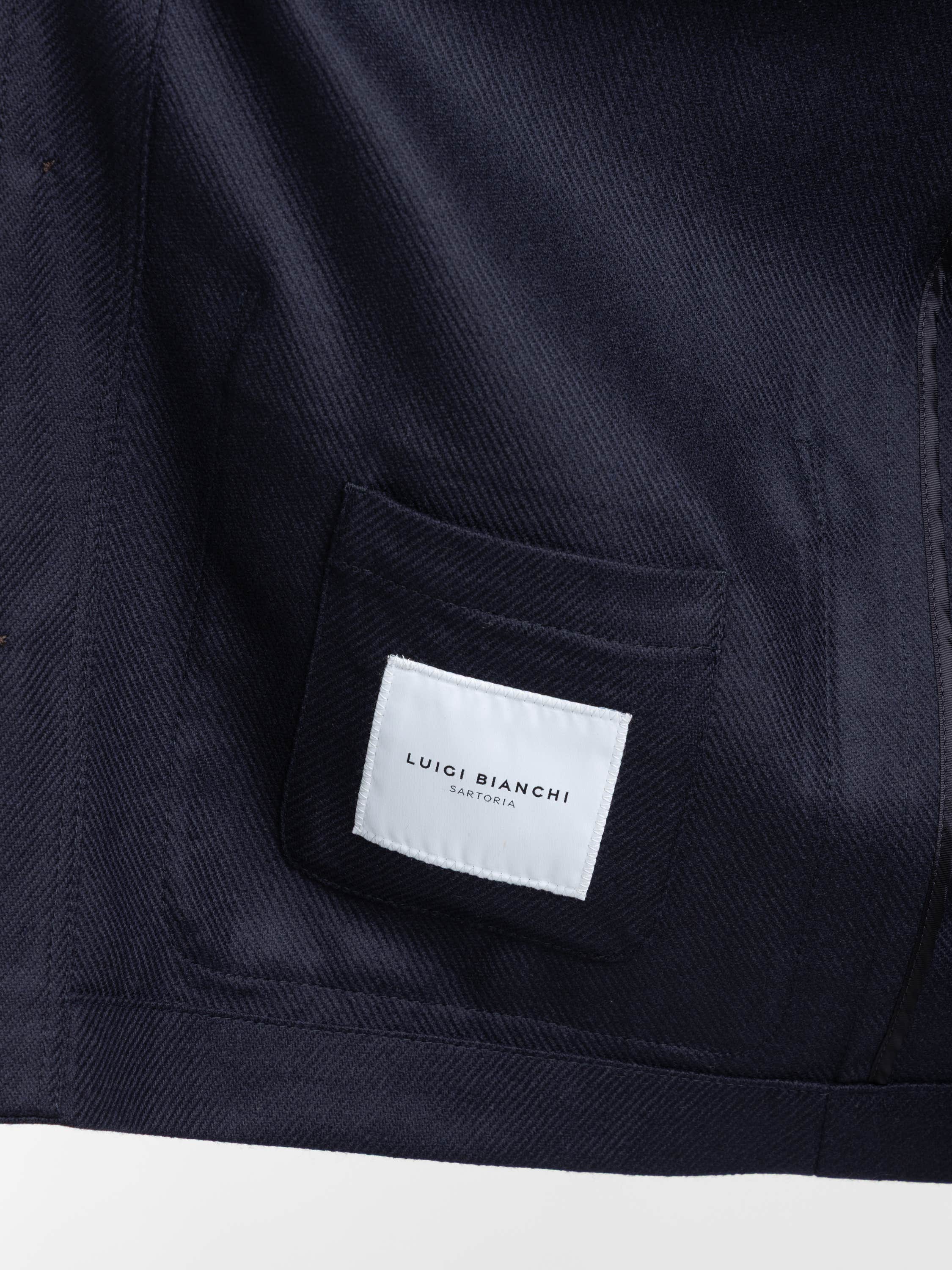 Navy Wool-Silk Chore Jacket