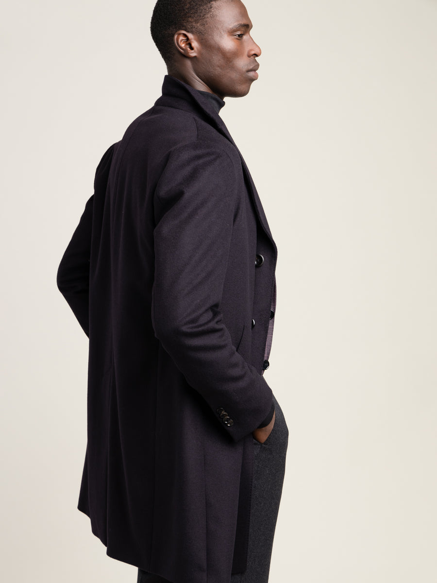 Navy 2025 cashmere overcoat