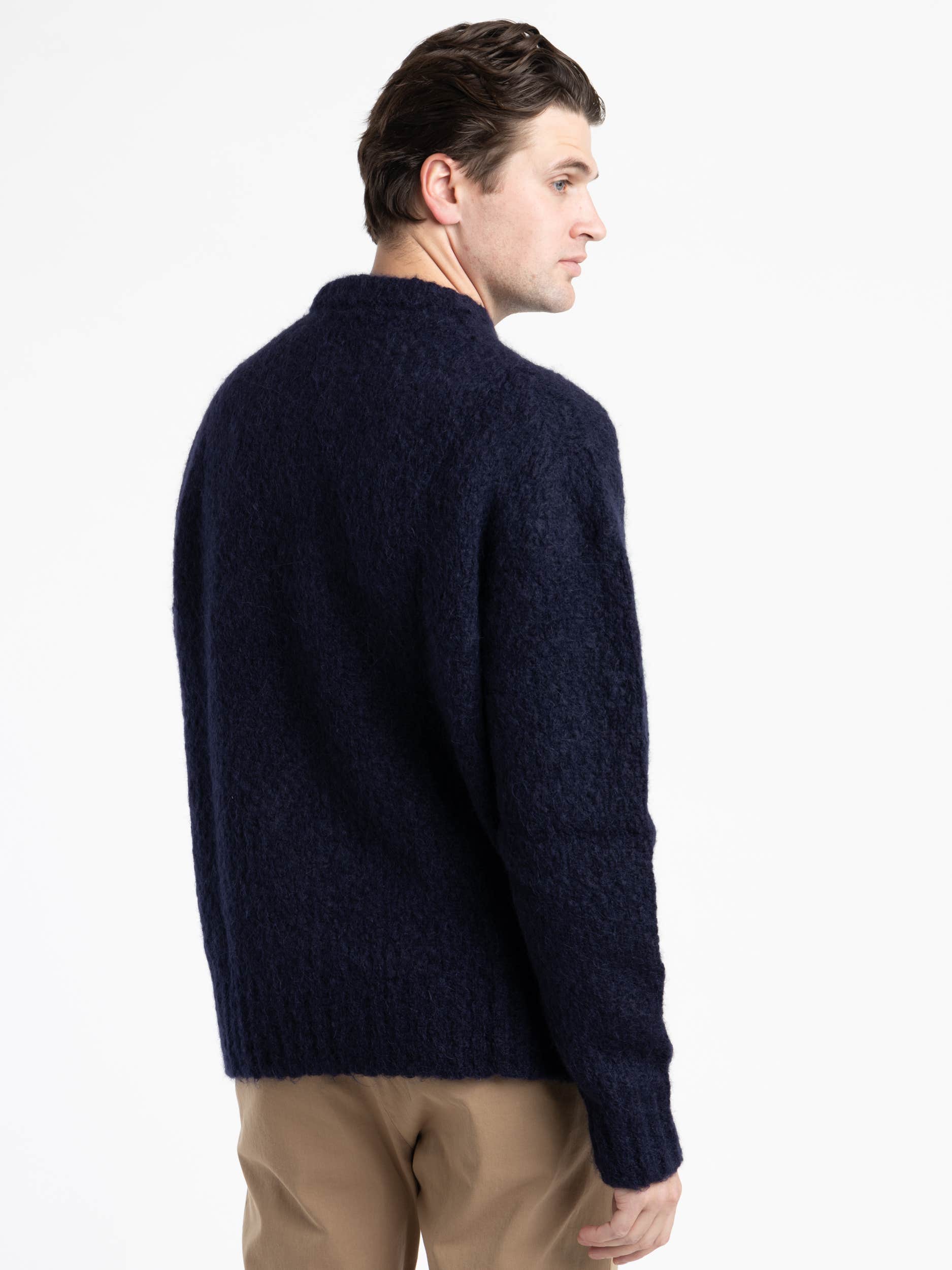 Navy Rasmus Relaxed Flame Alpaca Sweater