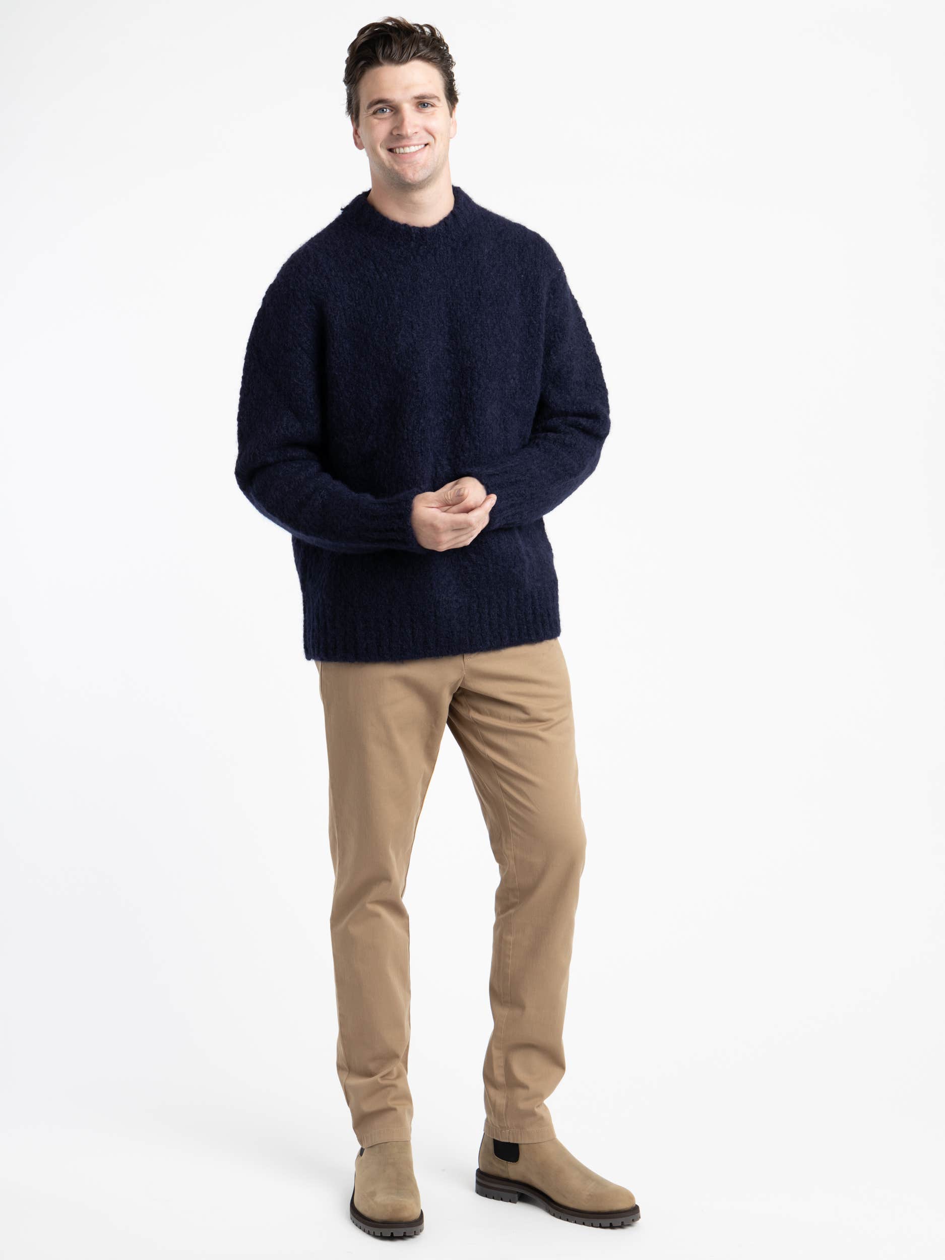 Khaki Ezra Light Stretch Trousers