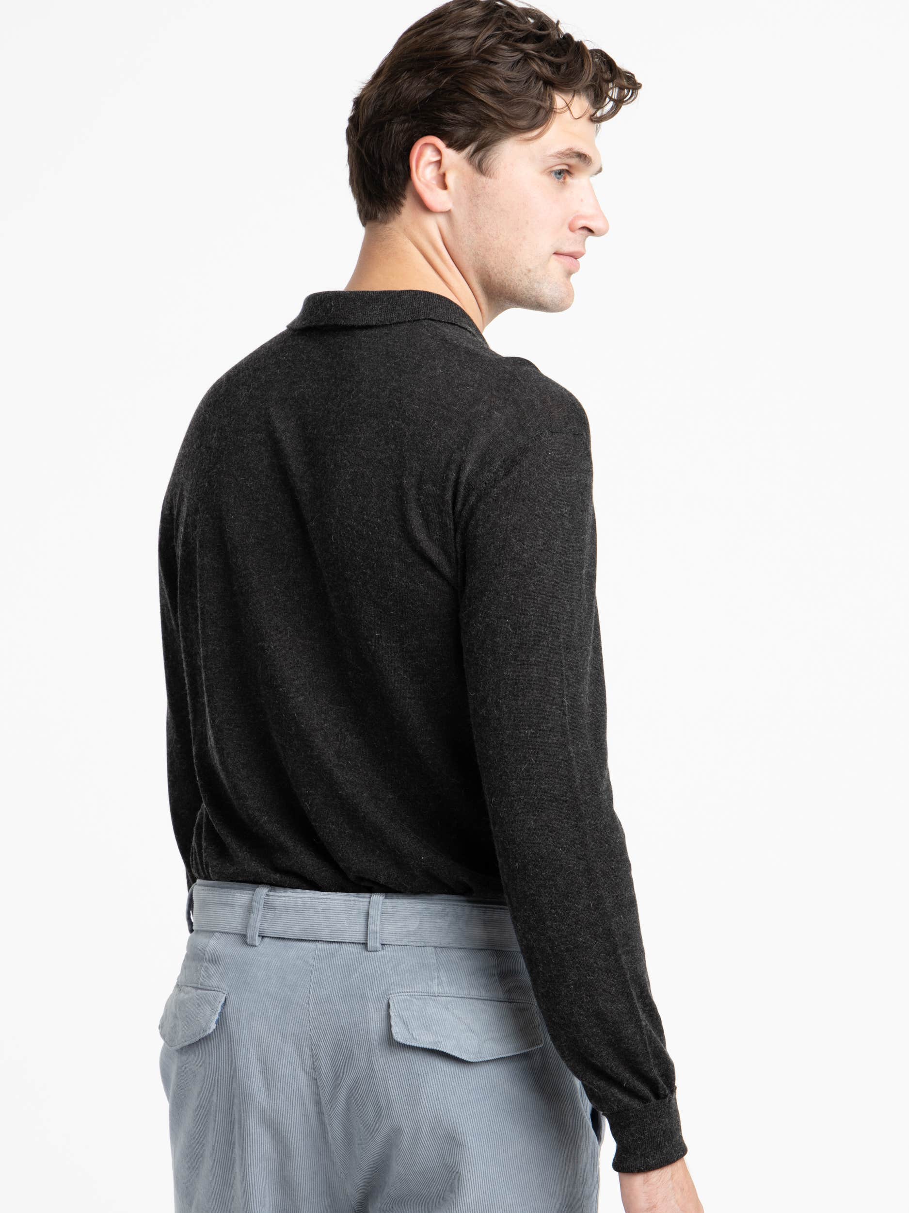 Kit Italian Tencel Cashmere Long Sleeve Polo