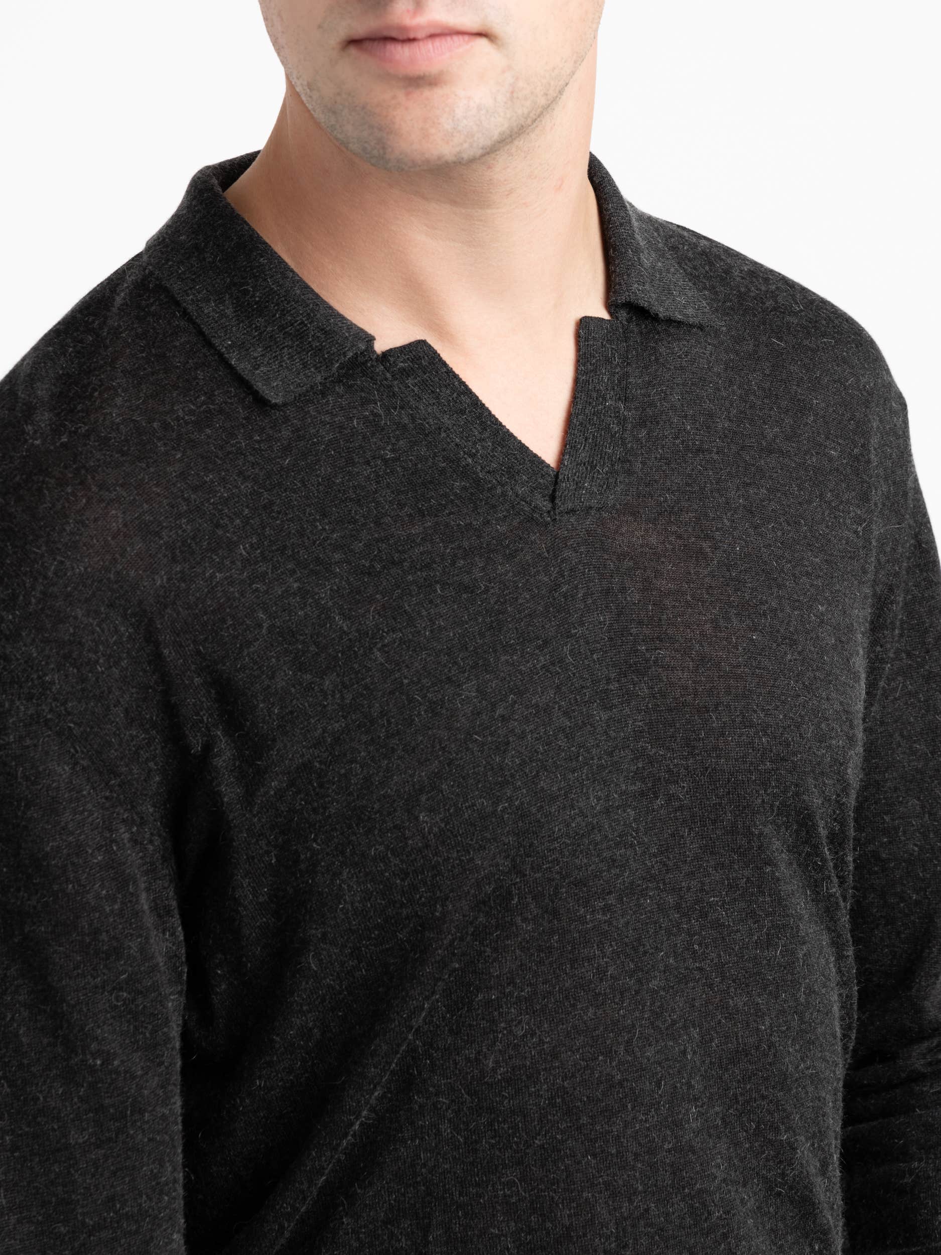 Kit Italian Tencel Cashmere Long Sleeve Polo