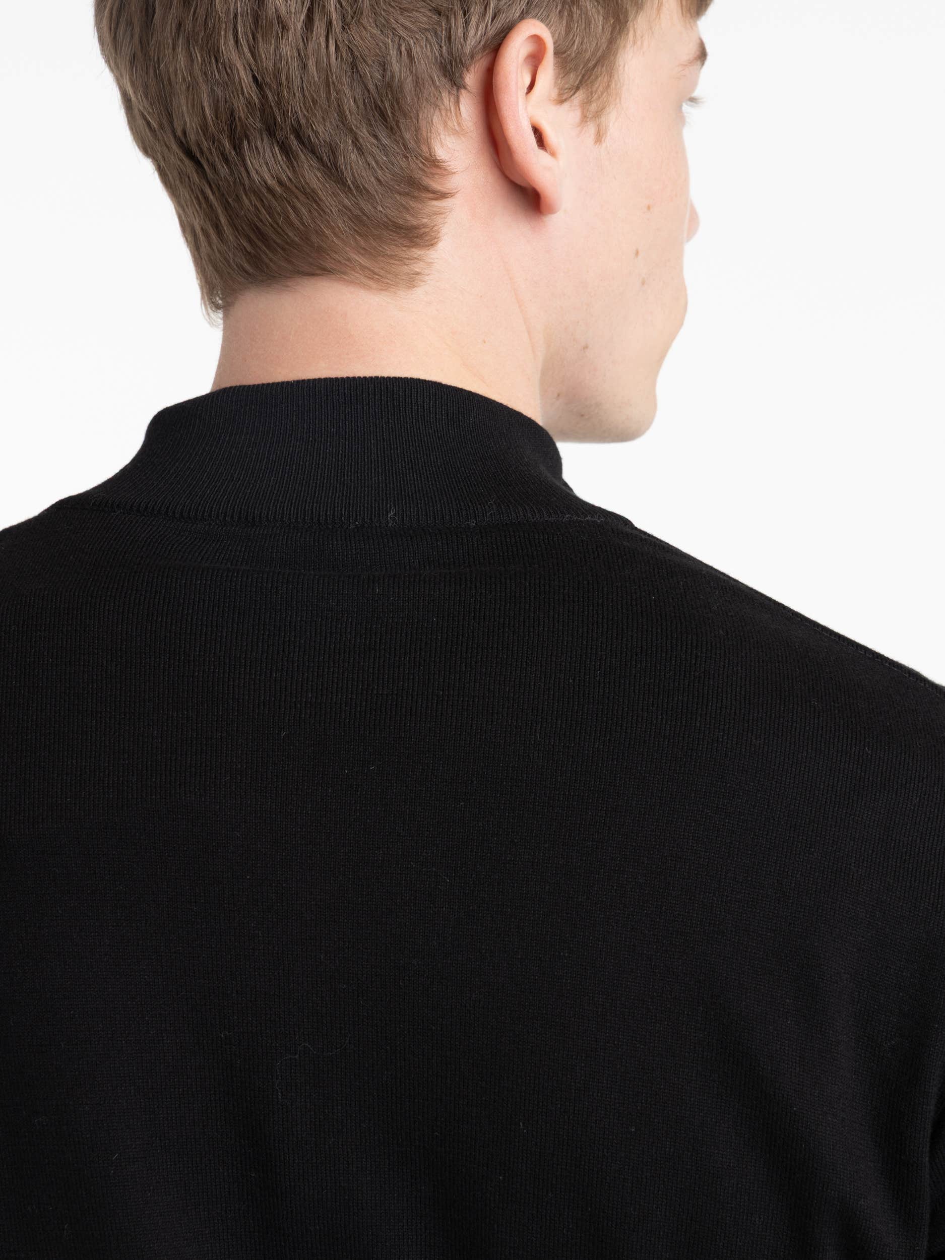 Black Cotton Quarter Zip