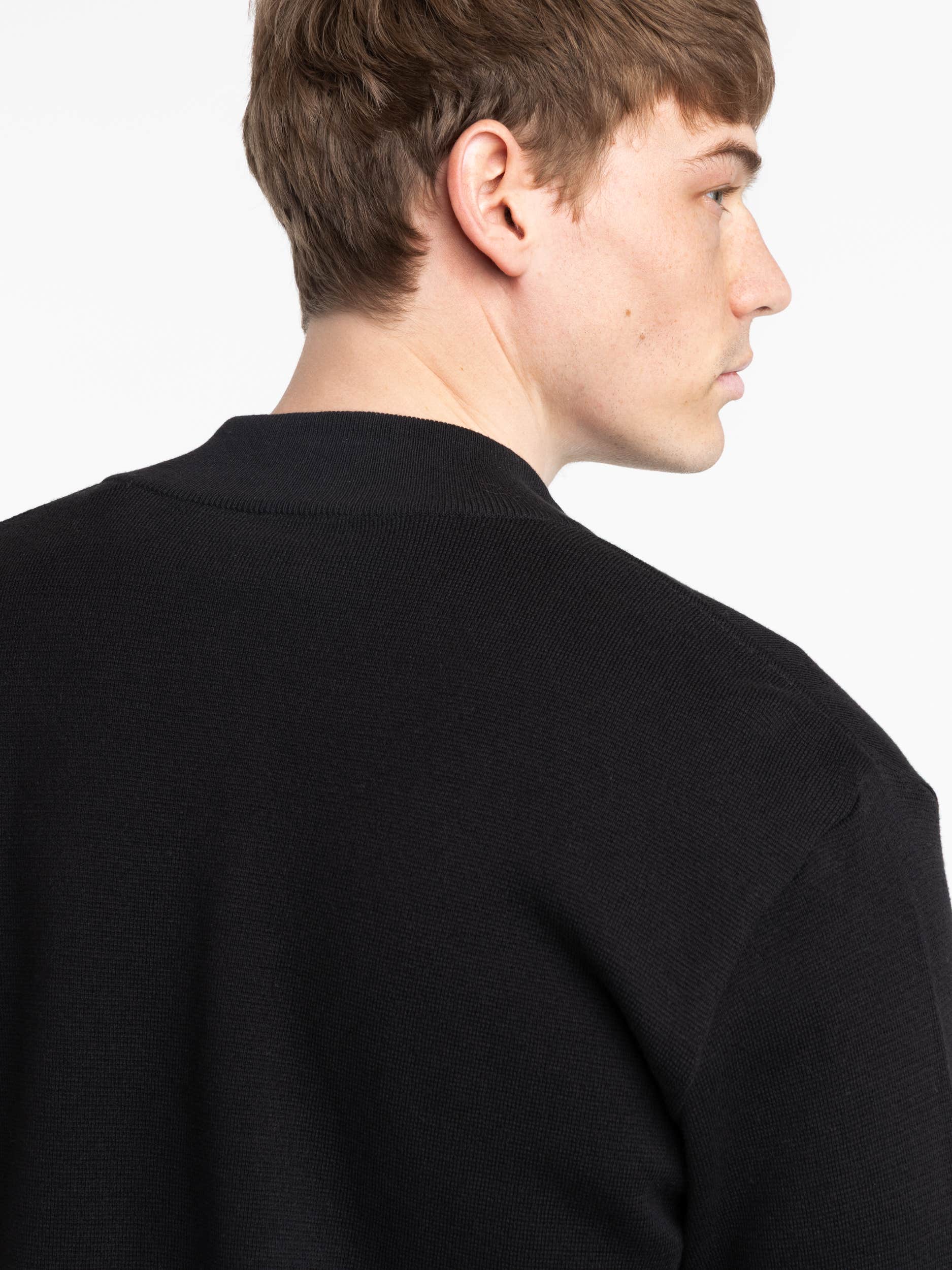 Black Full Cotton Zip Sweater