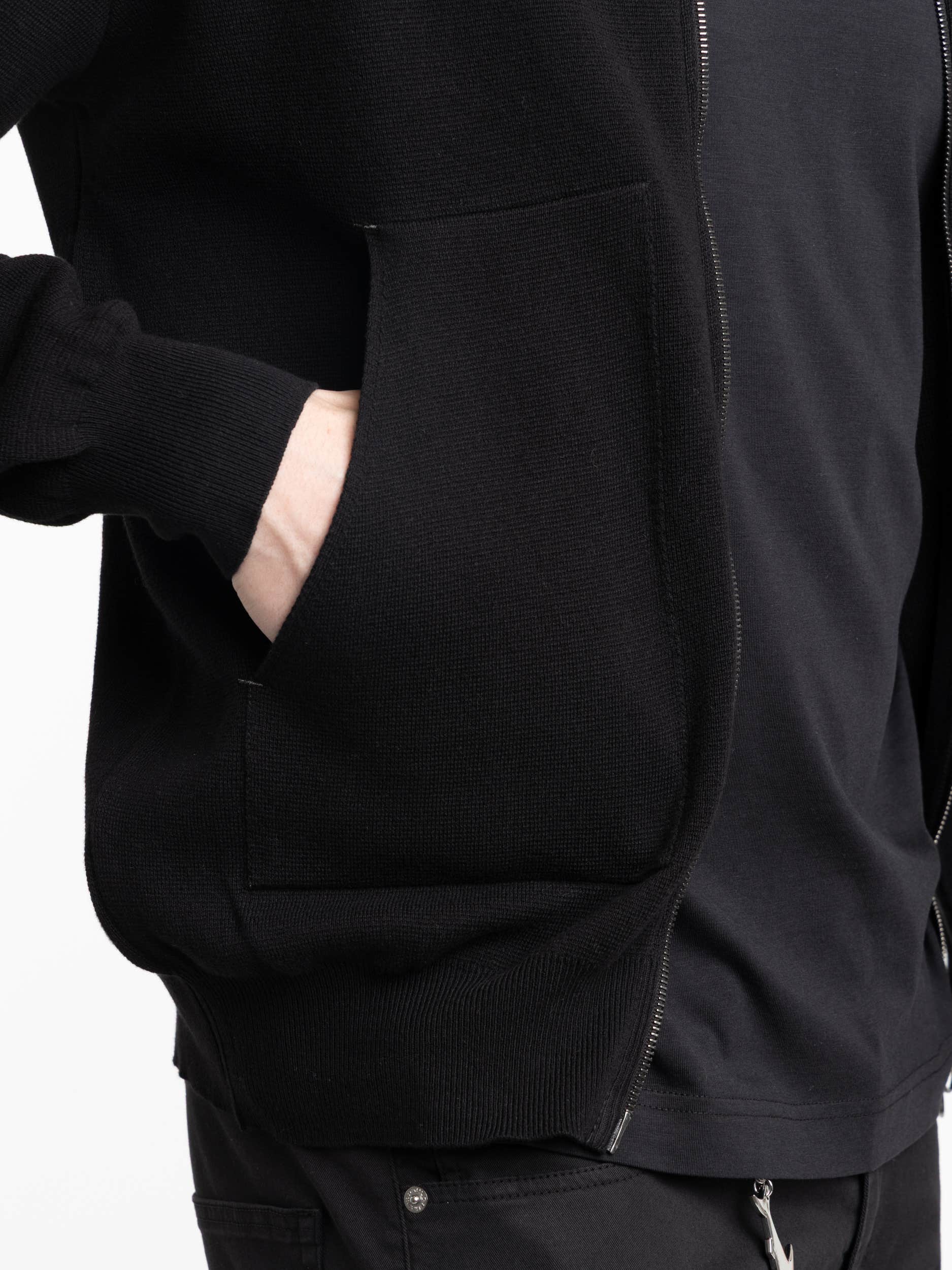 Black Full Cotton Zip Sweater