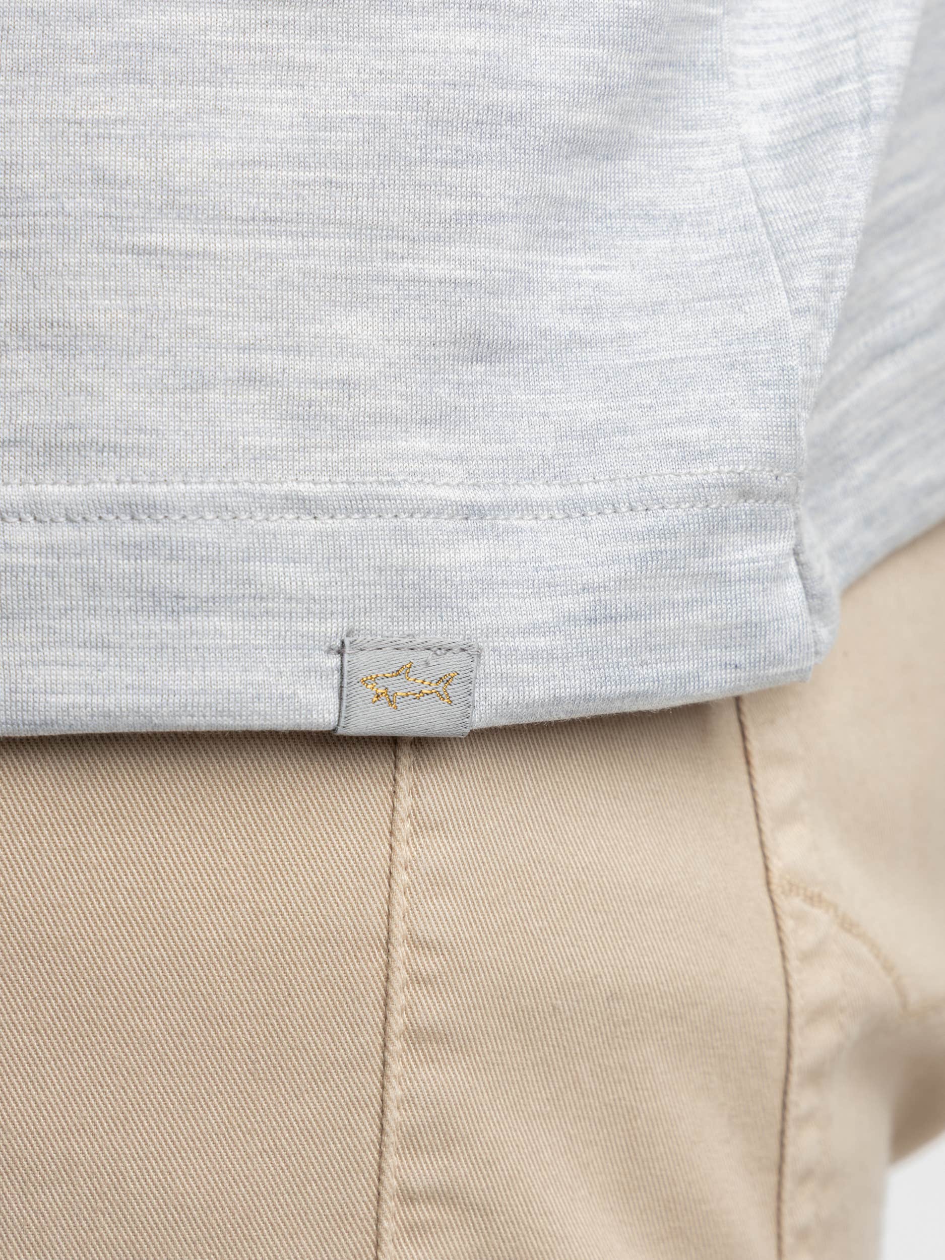 Grey Cotton Silk Polo Shirt