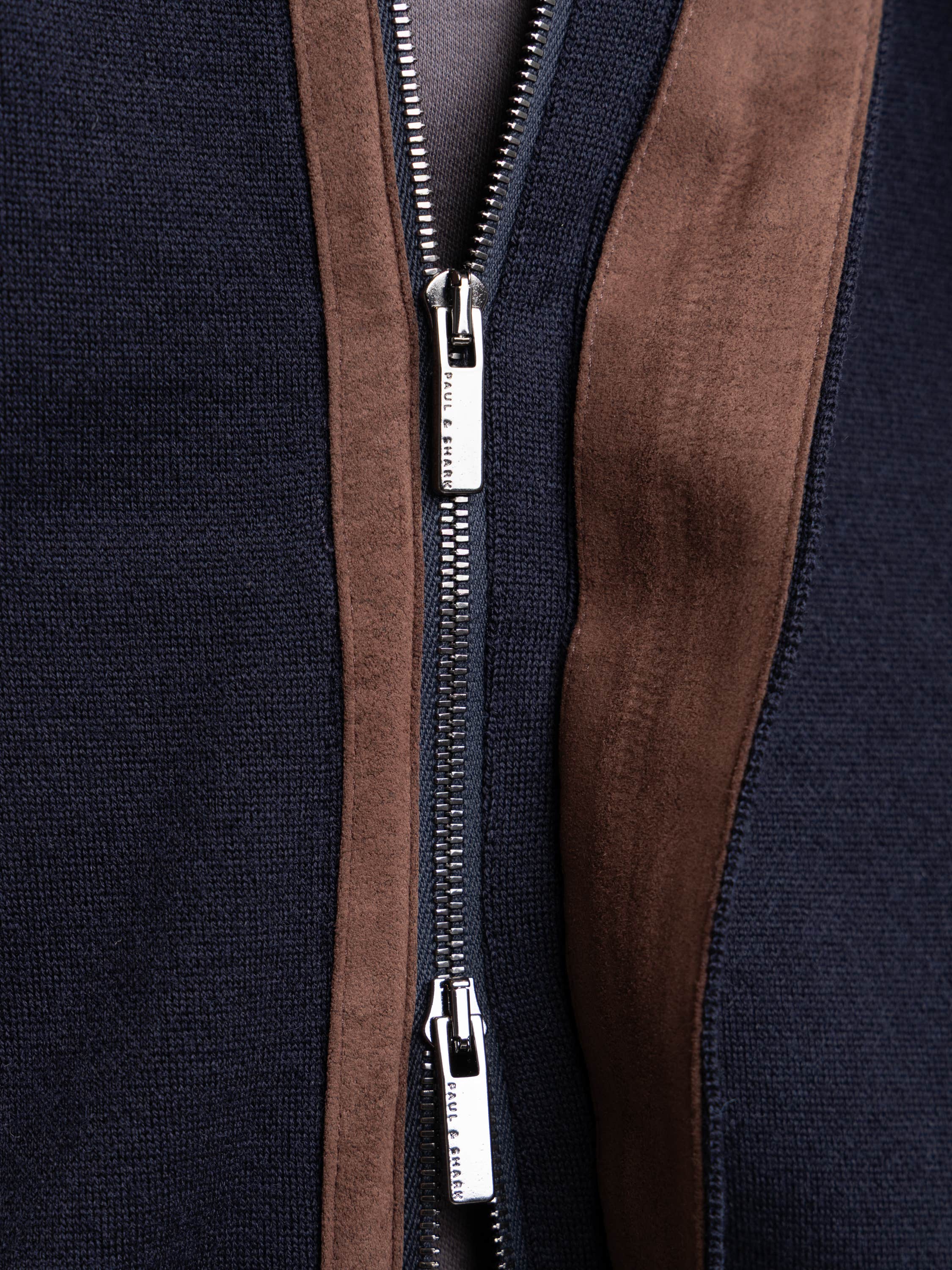 Navy Cardigan Sweater With Zip