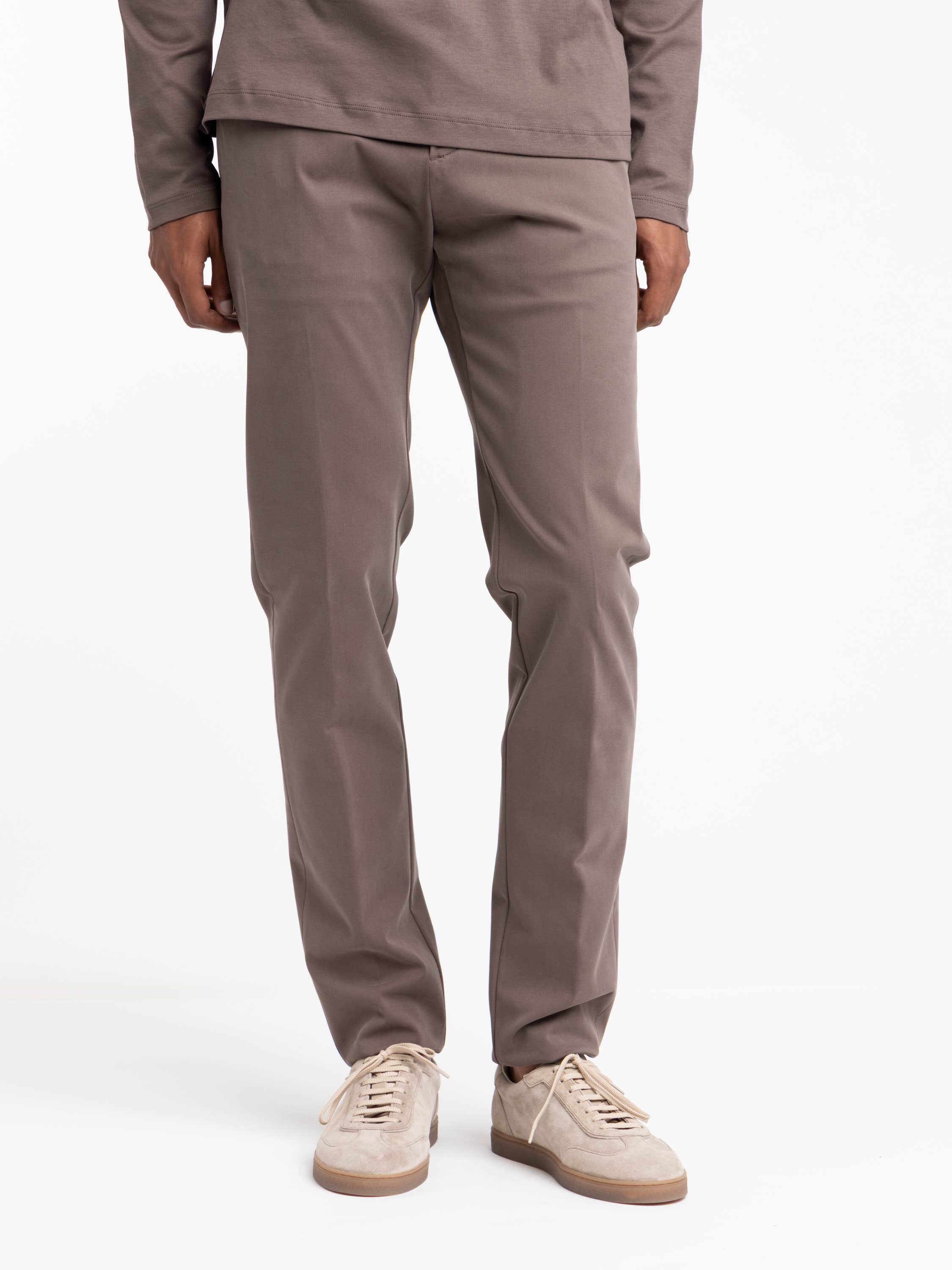 Taupe Brown Slim Stretch Trouser