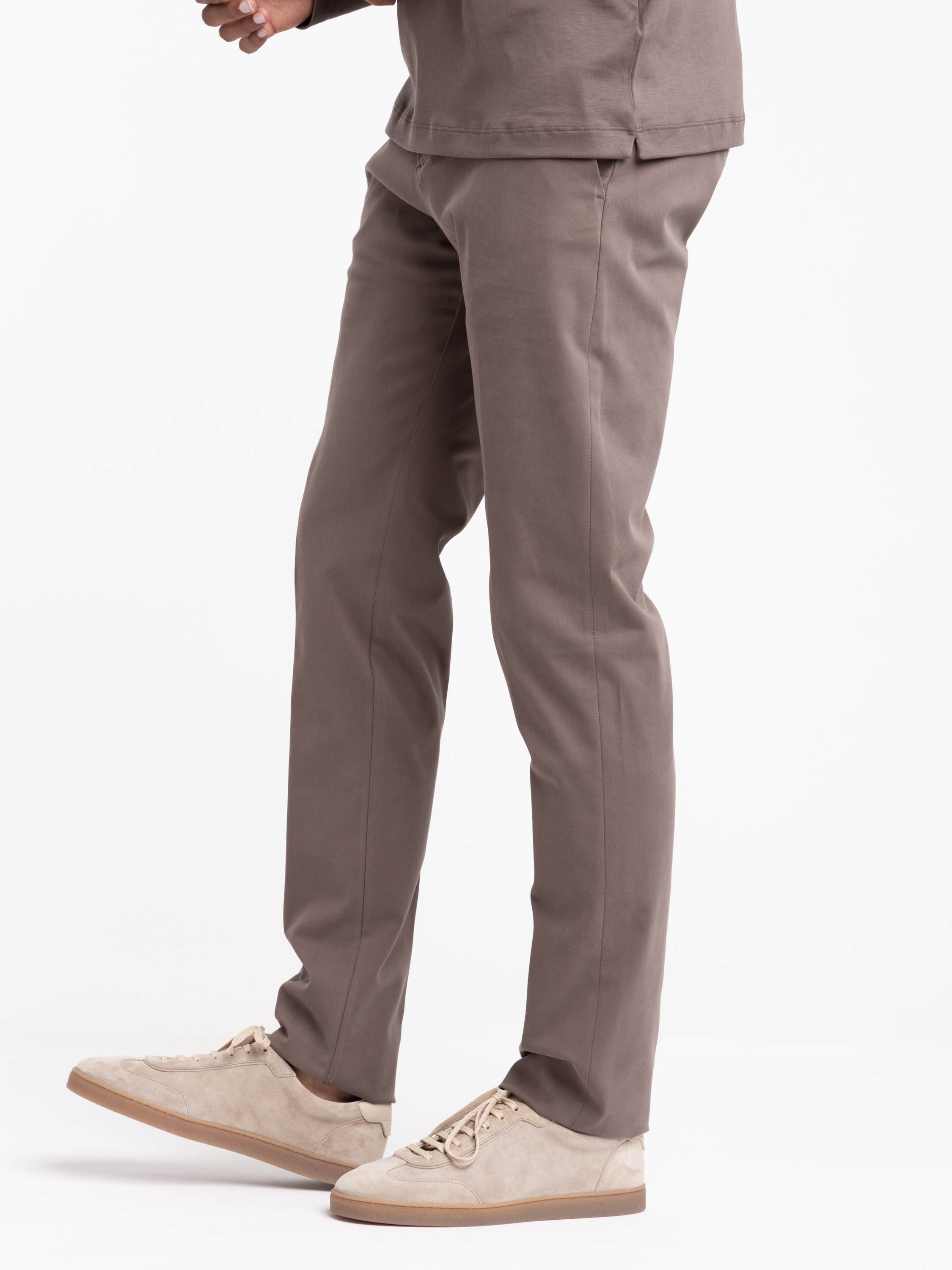 Taupe Brown Slim Stretch Trouser