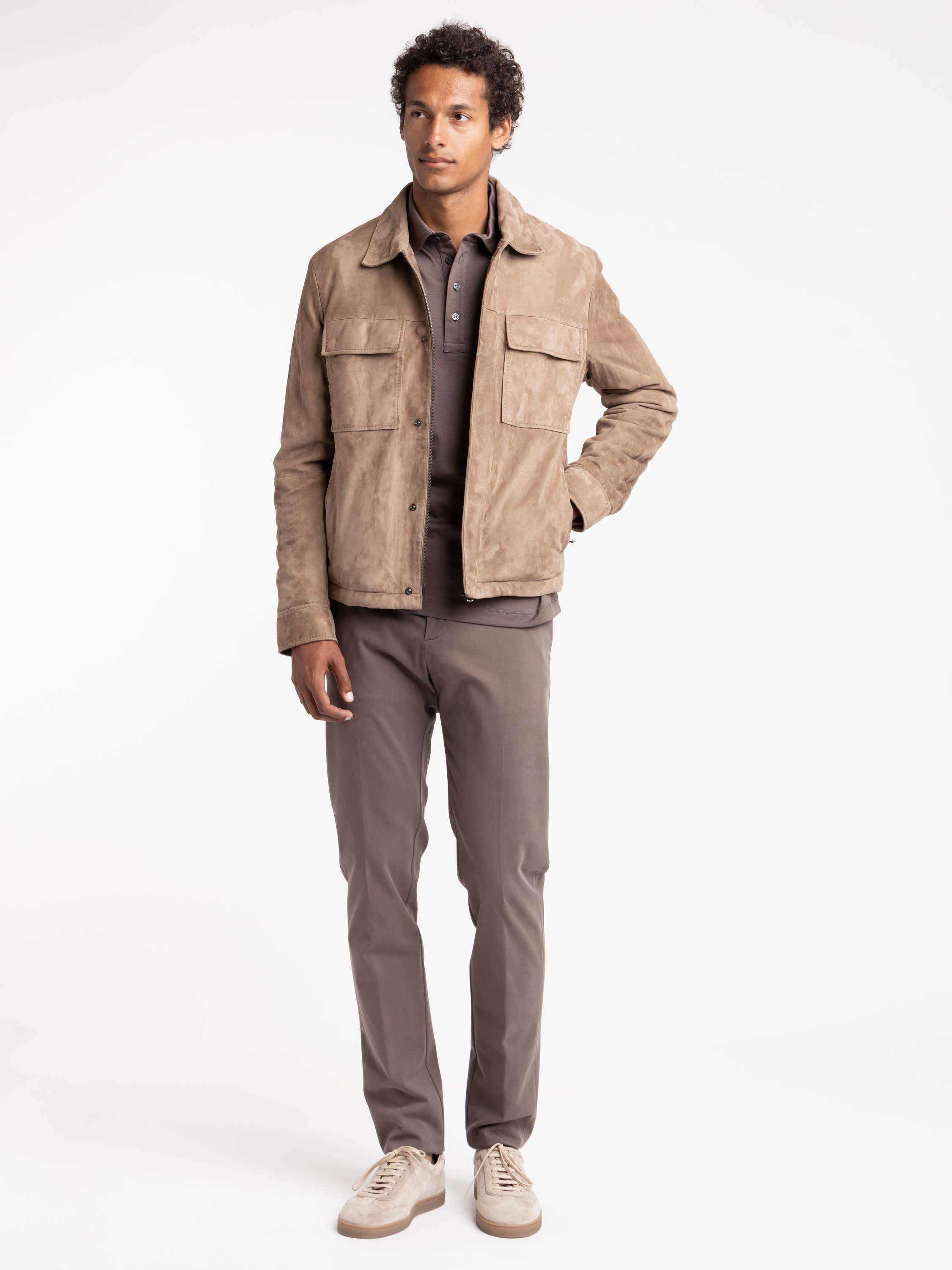 Taupe Brown Slim Stretch Trouser