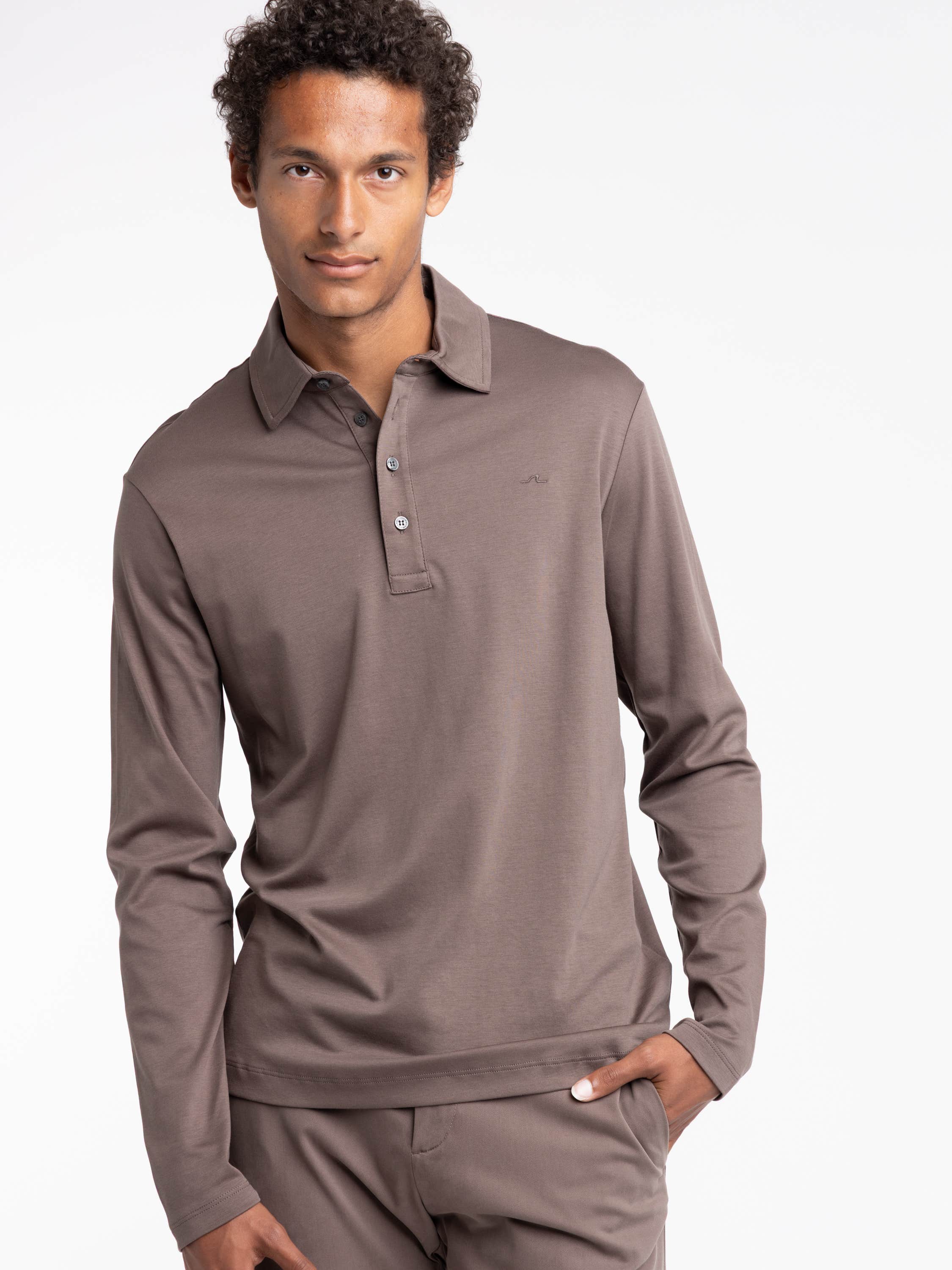 Taupe Long-Sleeved Cotton Shirt