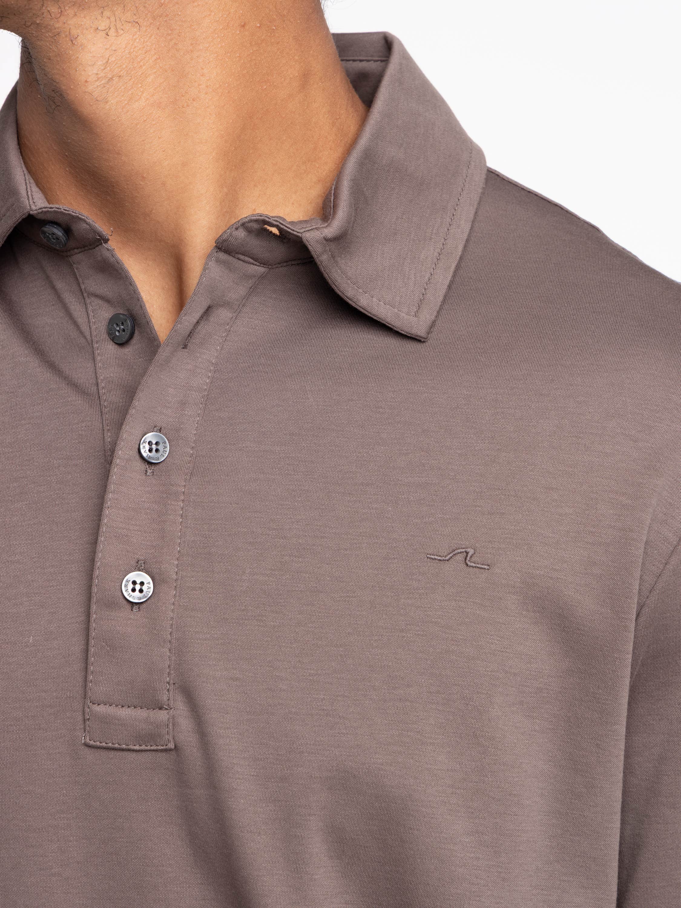 Taupe Long-Sleeved Cotton Shirt
