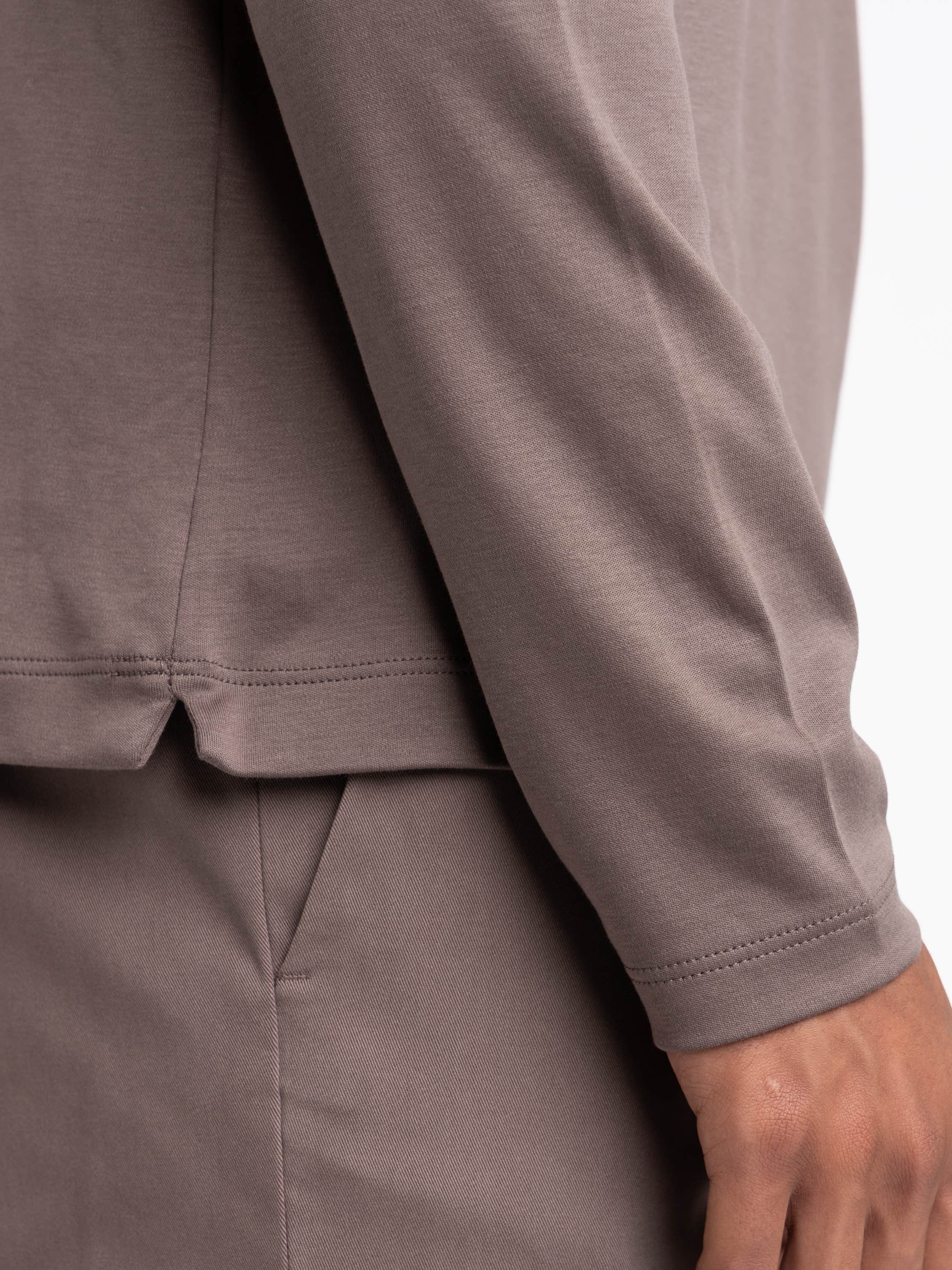 Taupe Long-Sleeved Cotton Shirt