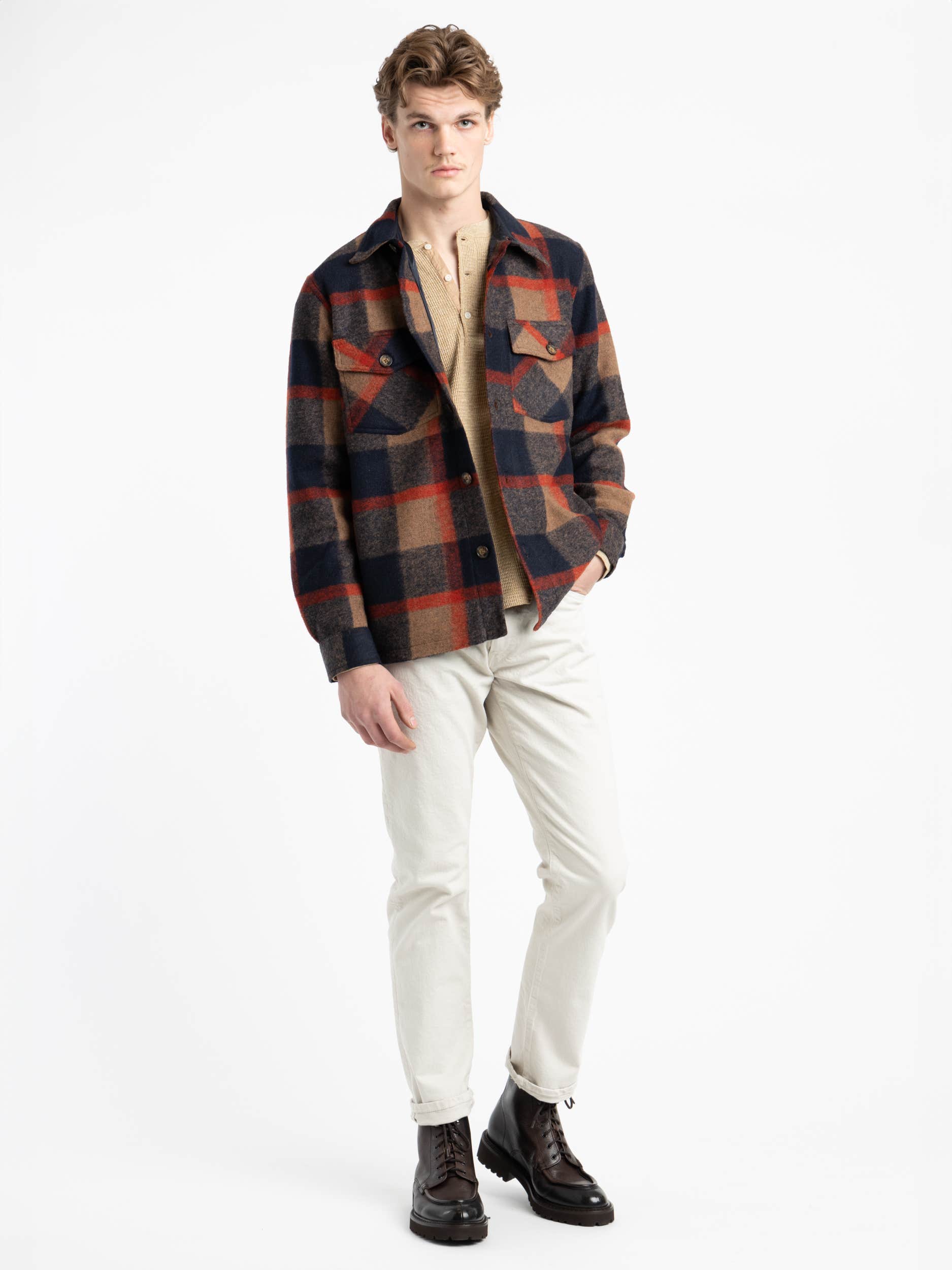 Navy Check Catch Overshirt